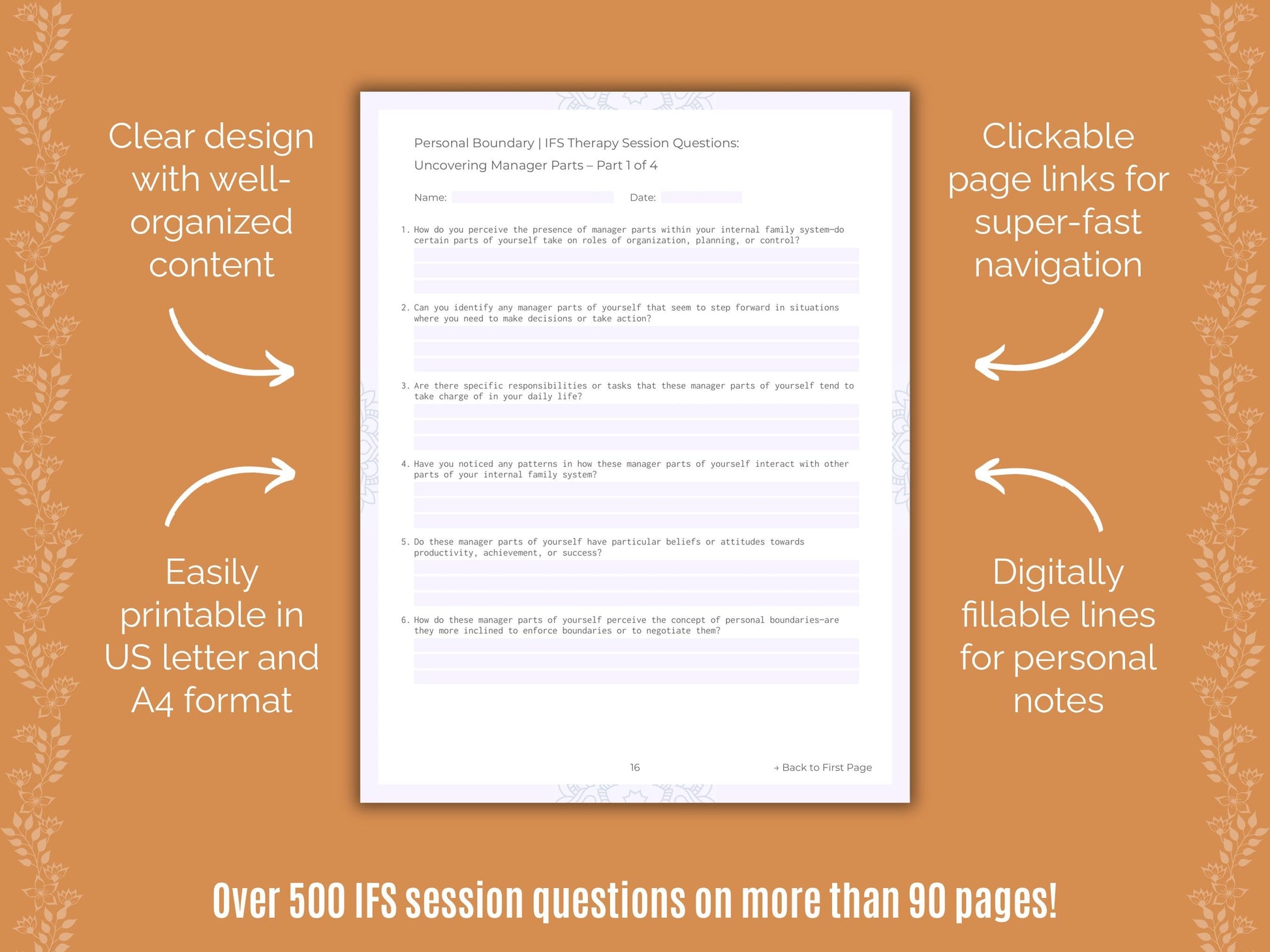 Personal Boundary Internal Family Systems (IFS) Counseling Templates