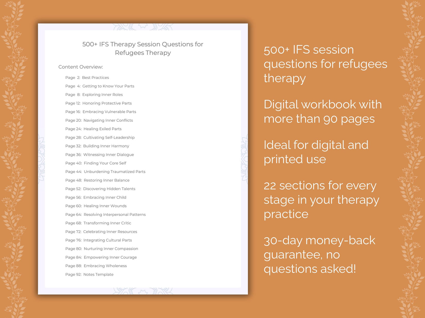 Refugees Internal Family Systems (IFS) Therapist Worksheets