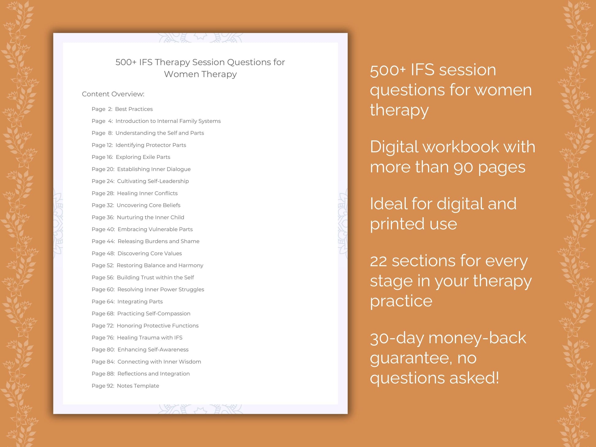 Women Internal Family Systems (IFS) Therapist Worksheets