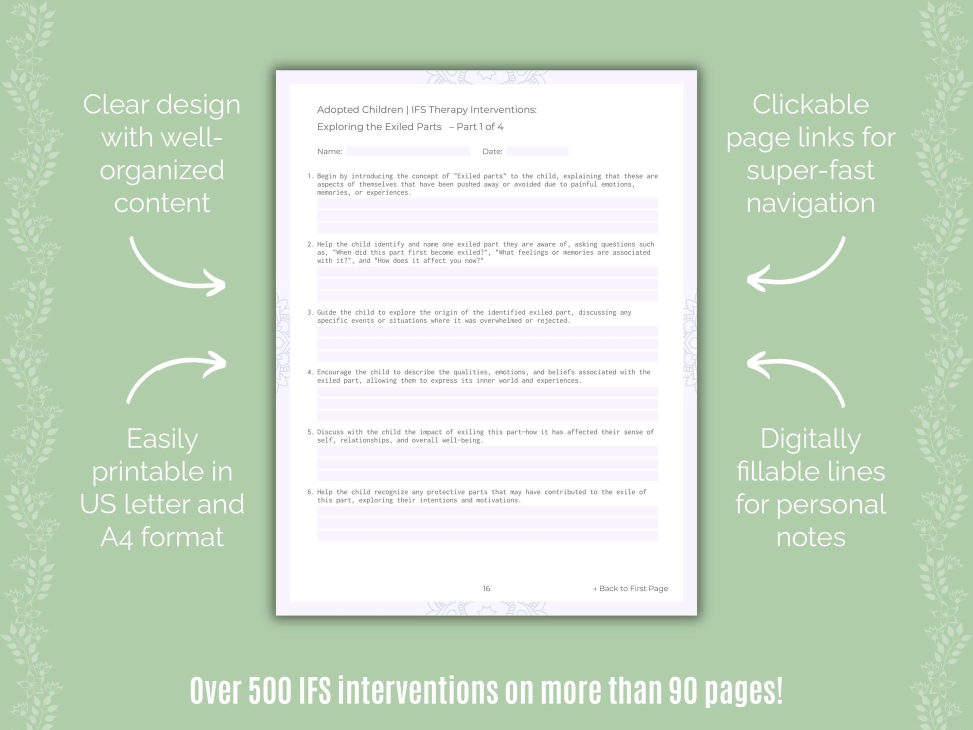 Adopted Children Internal Family Systems (IFS) Counseling Templates