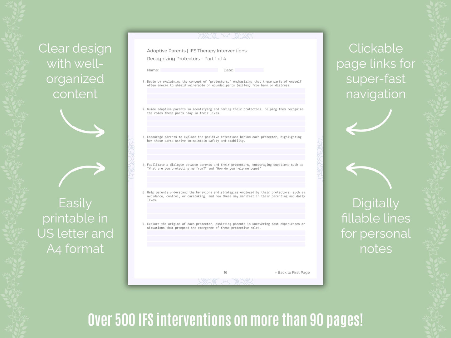 Adoptive Parents Internal Family Systems (IFS) Counseling Templates