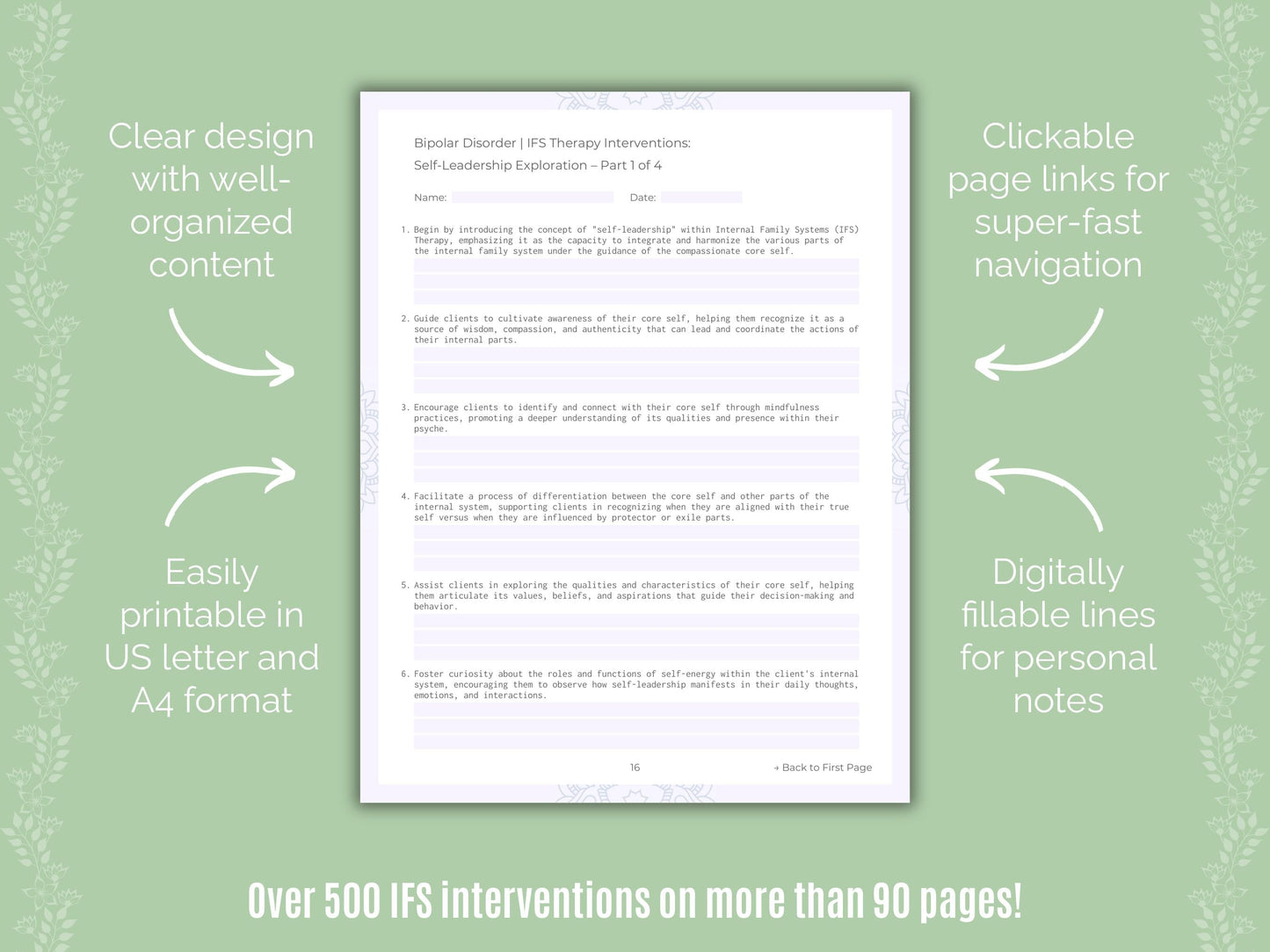 Bipolar Disorder Internal Family Systems (IFS) Counseling Templates