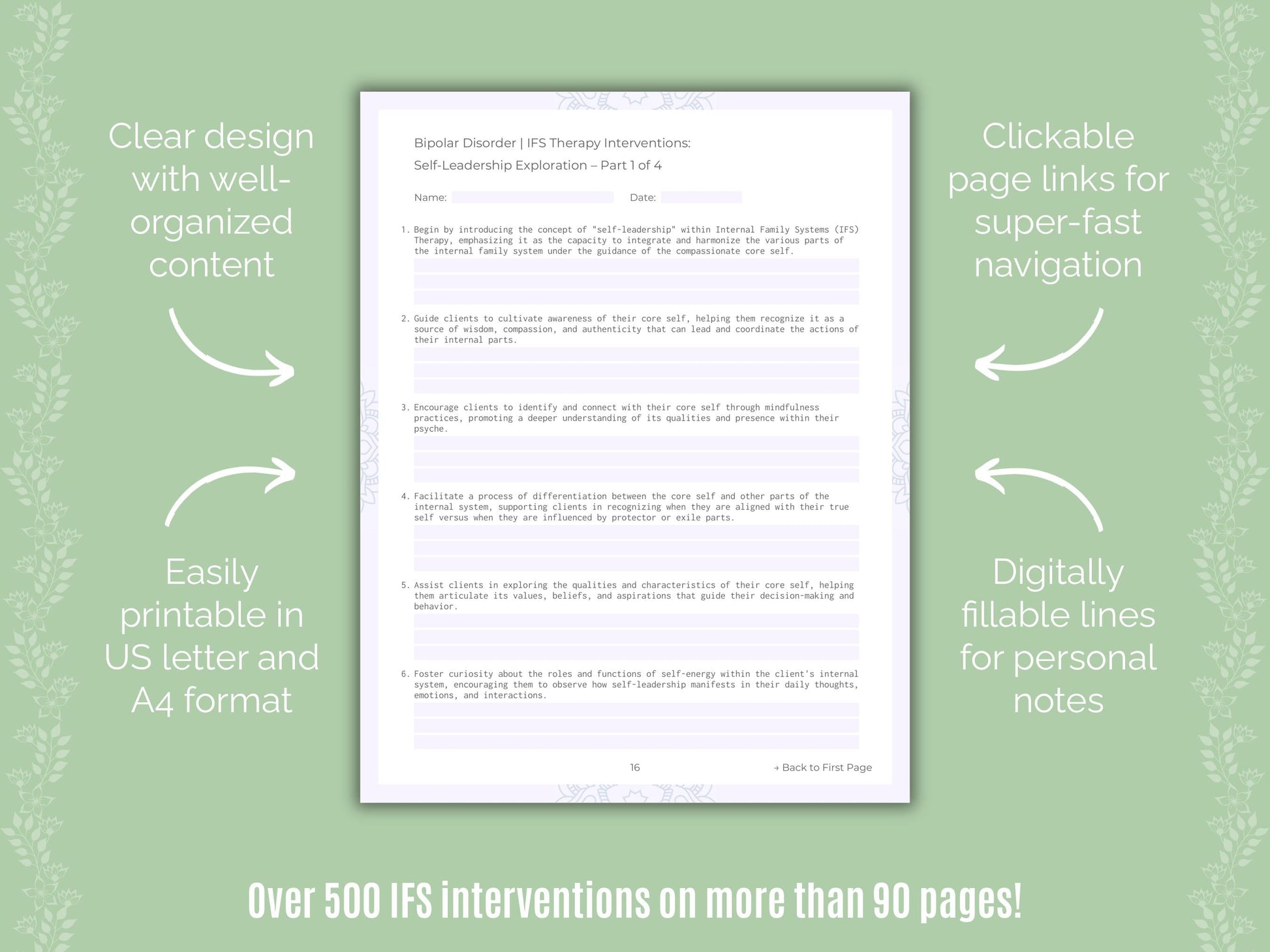 Bipolar Disorder Internal Family Systems (IFS) Counseling Templates