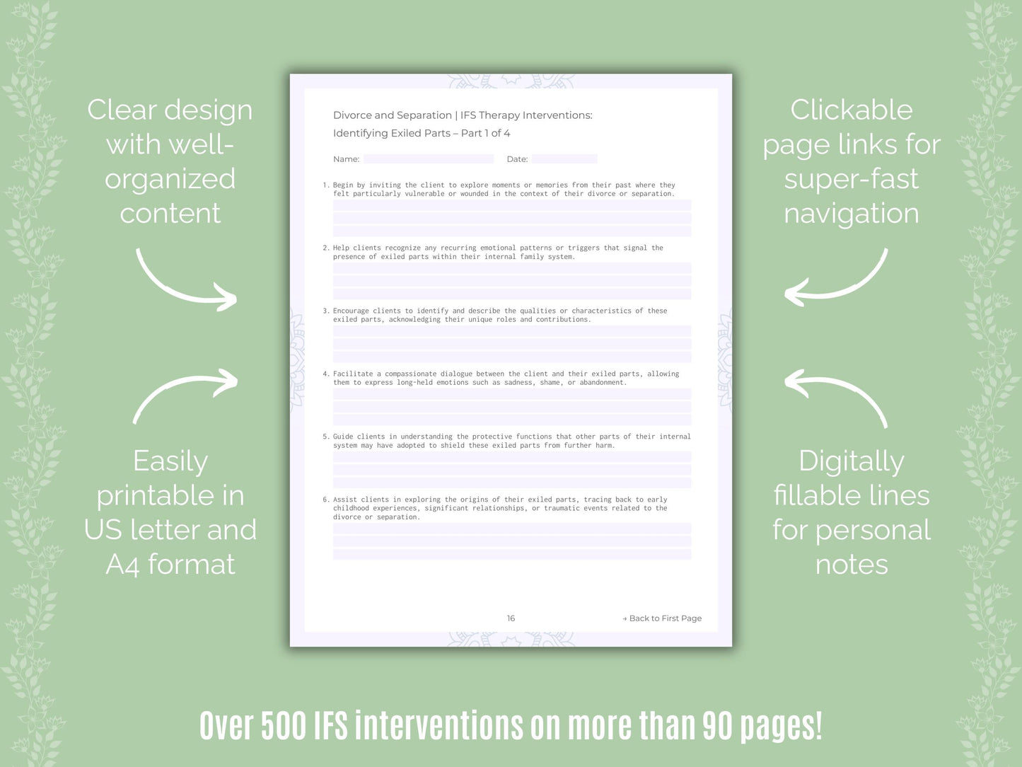 Divorce and Separation Internal Family Systems (IFS) Counseling Templates