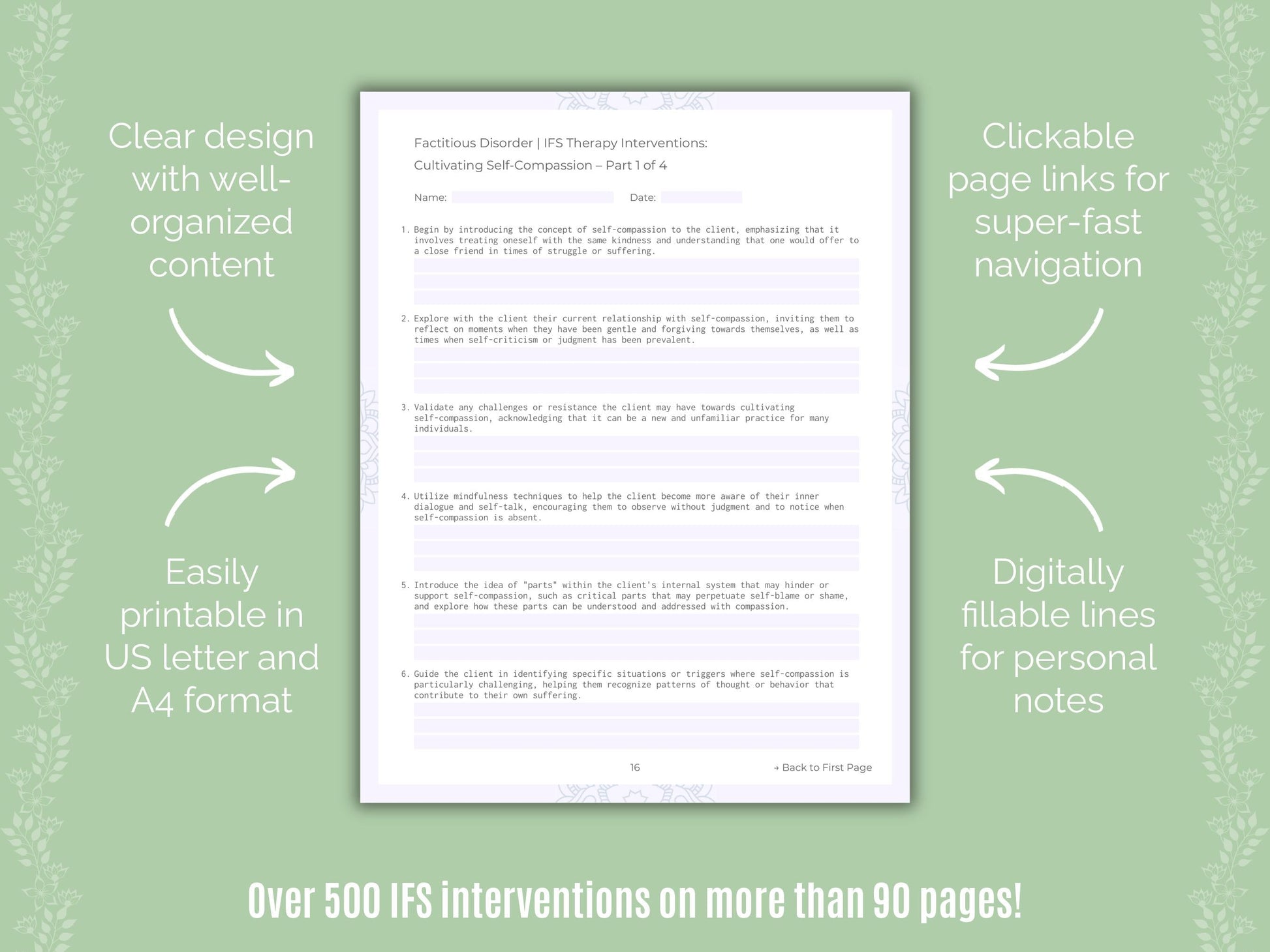 Factitious Disorder Internal Family Systems (IFS) Counseling Templates