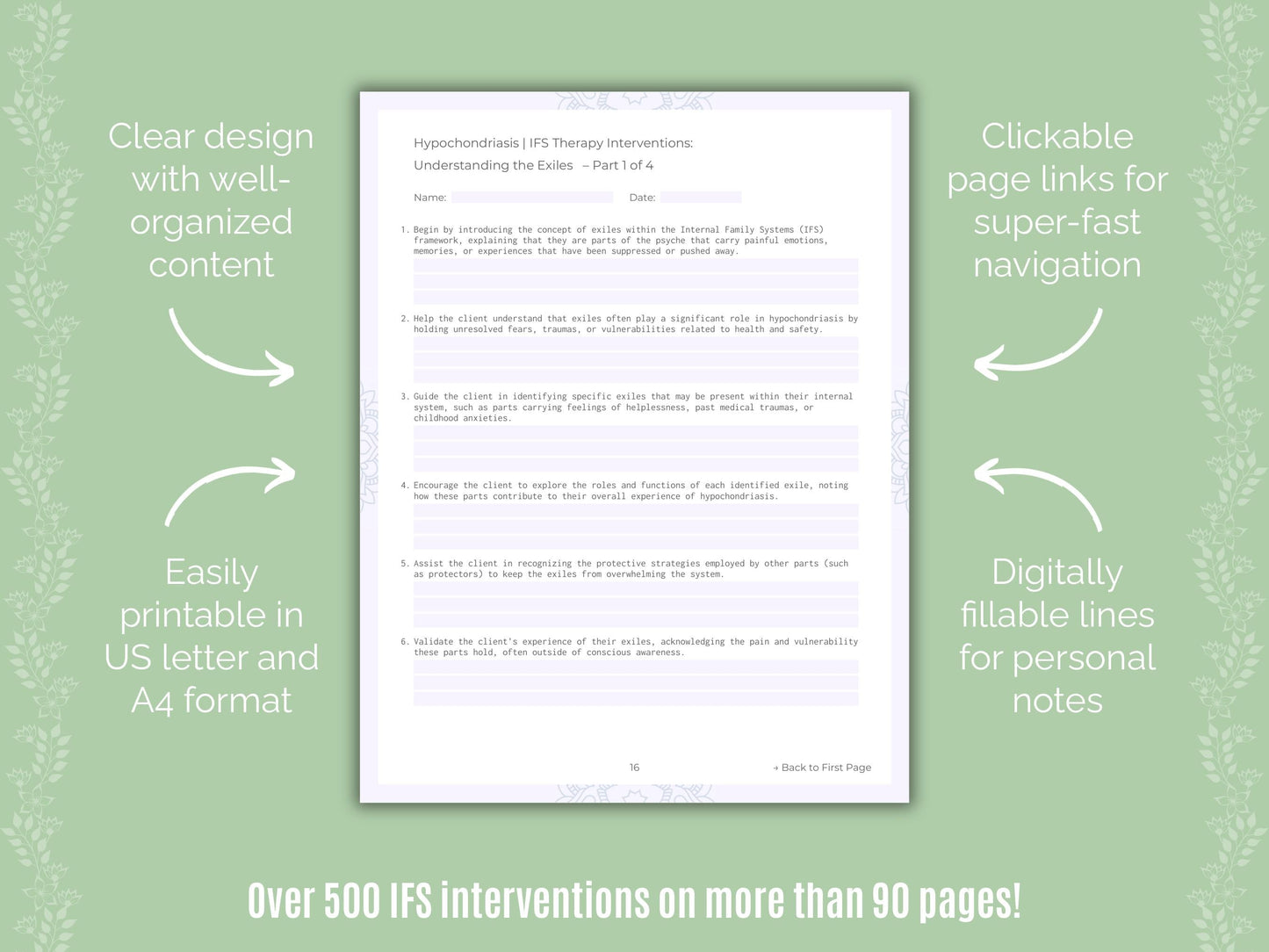 Hypochondriasis Internal Family Systems (IFS) Counseling Templates