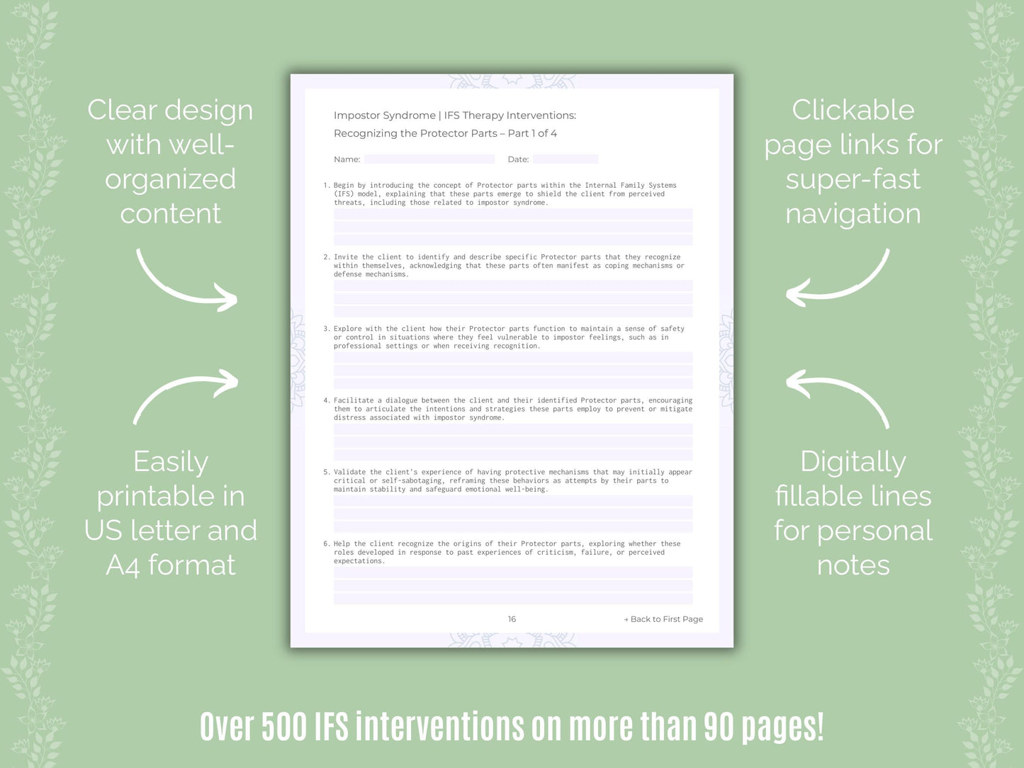 Impostor Syndrome Internal Family Systems (IFS) Counseling Templates