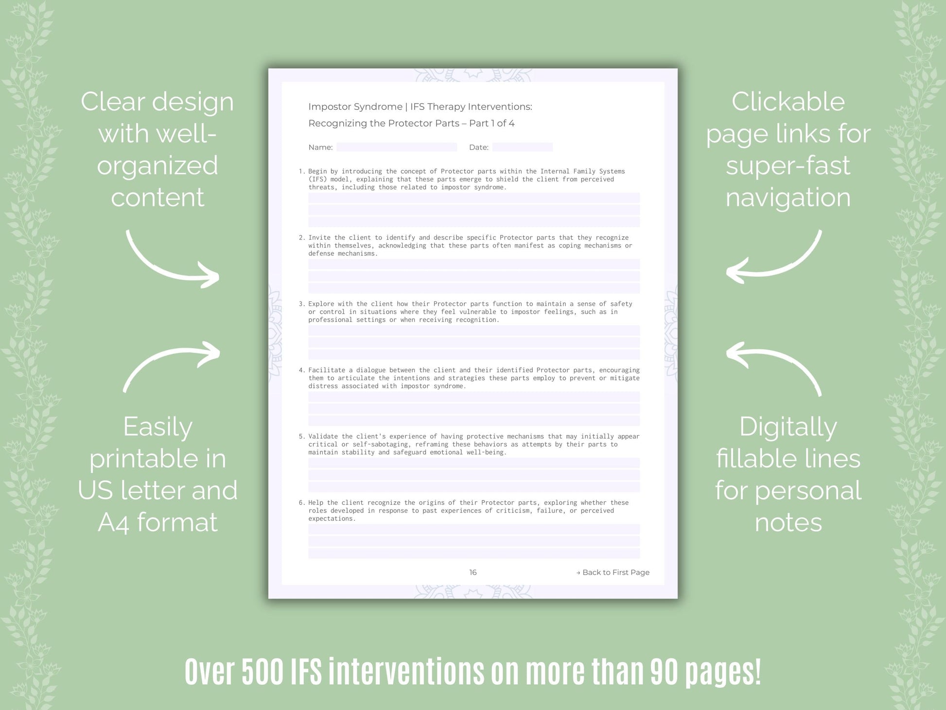 Impostor Syndrome Internal Family Systems (IFS) Counseling Templates