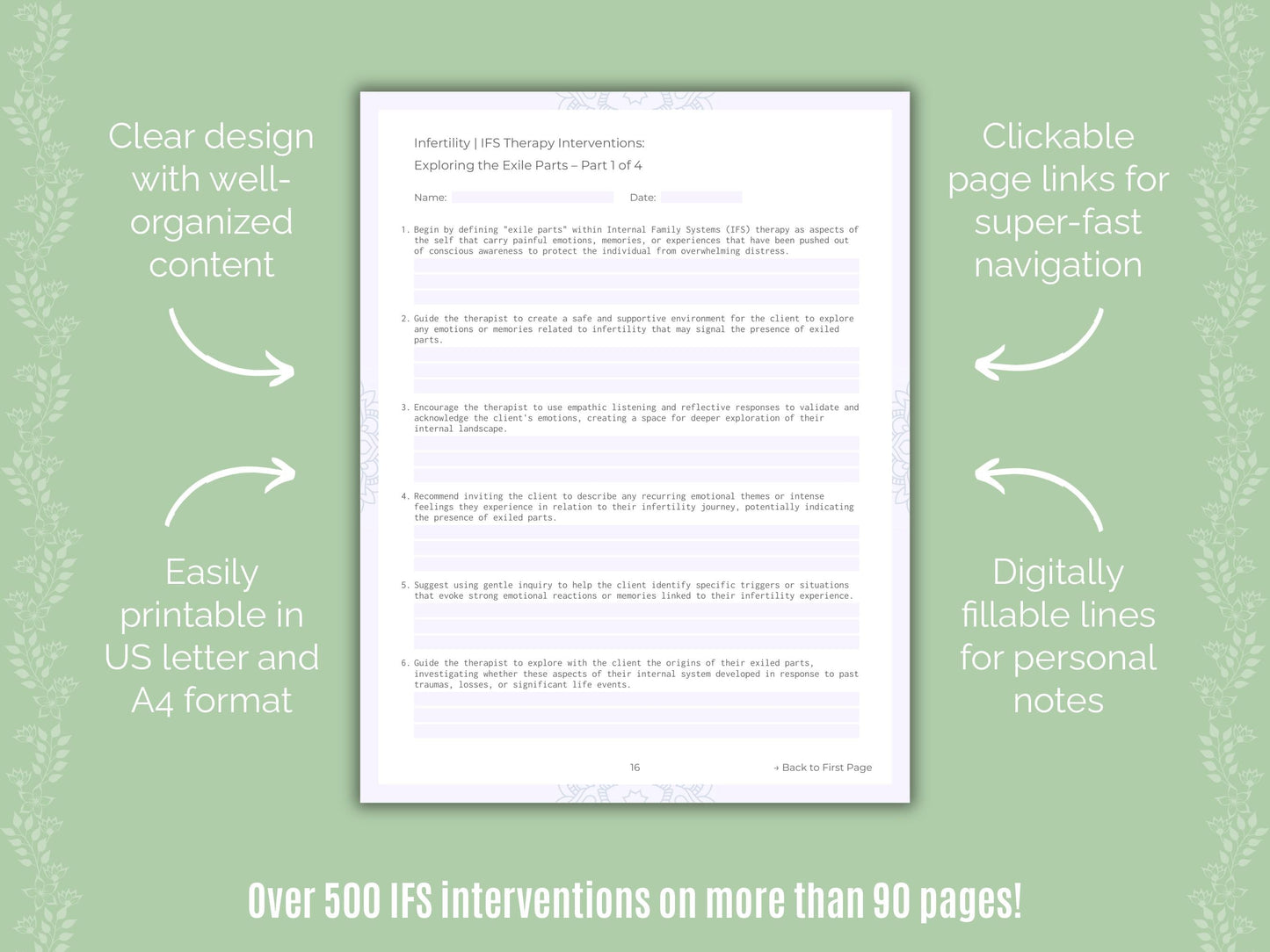 Infertility Internal Family Systems (IFS) Counseling Templates