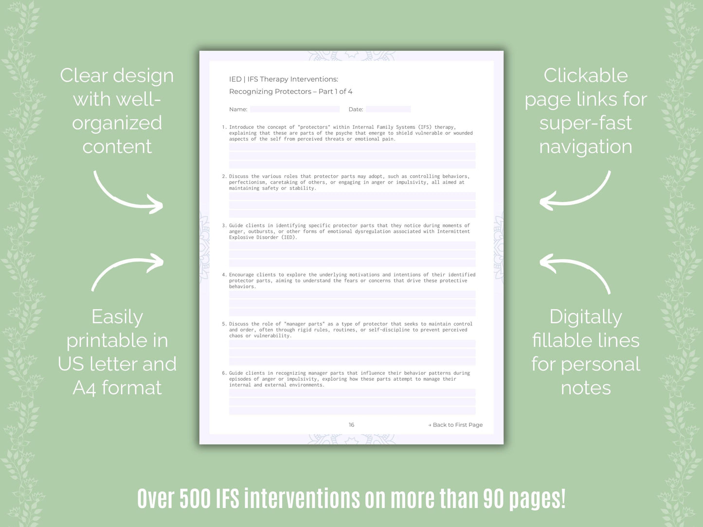 Intermittent Explosive Disorder (IED) Internal Family Systems (IFS) Counseling Templates