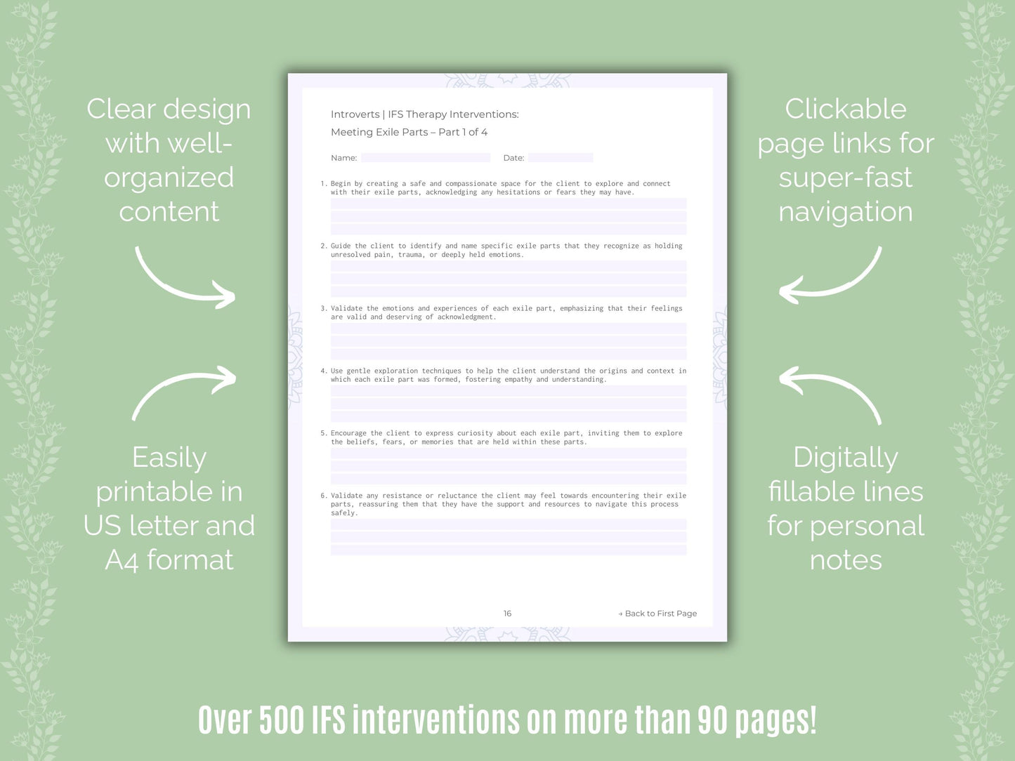 Introversion Internal Family Systems (IFS) Counseling Templates