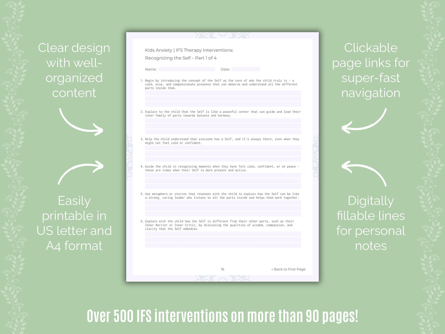 Kids Anxiety Internal Family Systems (IFS) Counseling Templates