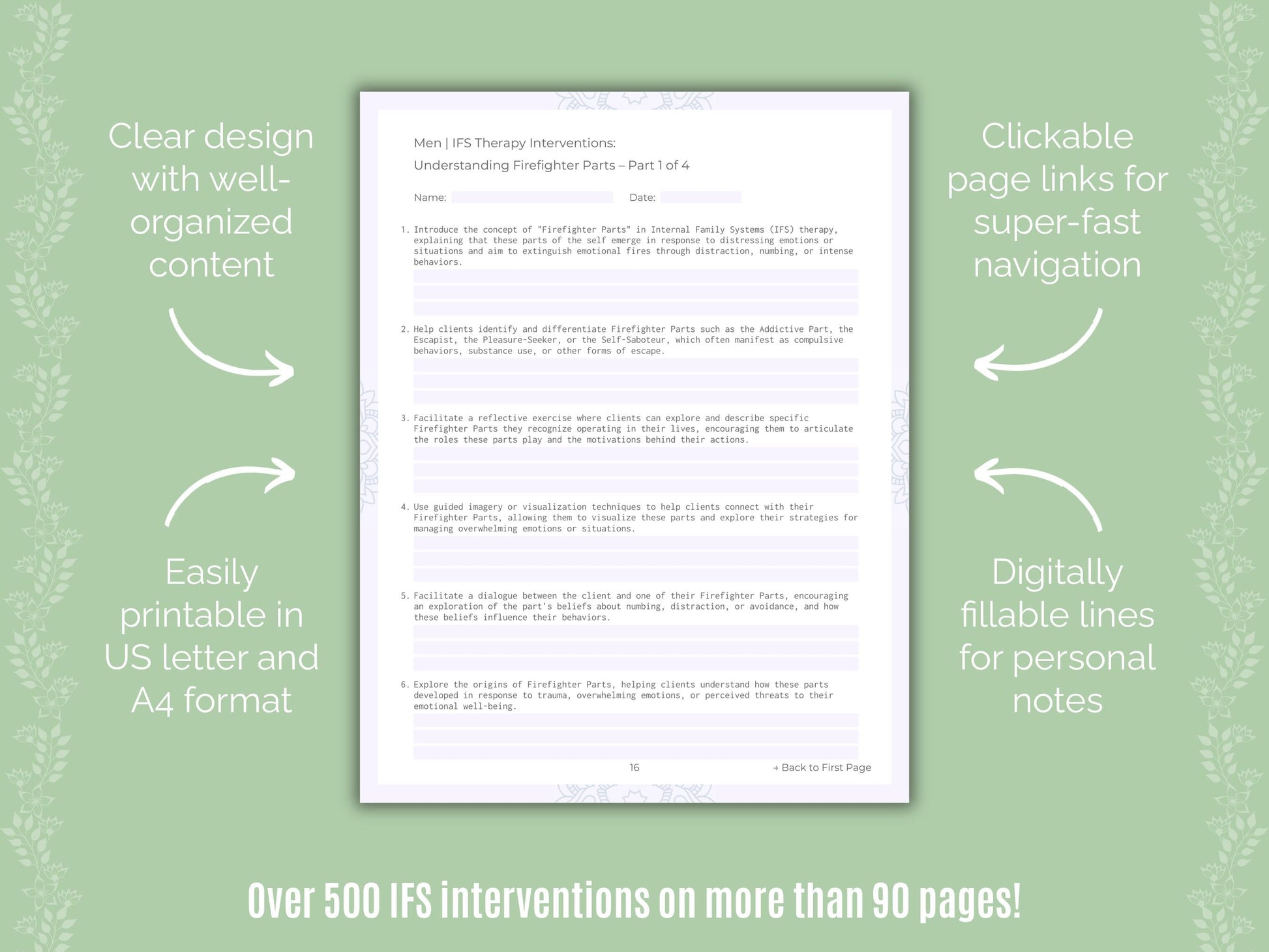 Men Internal Family Systems (IFS) Counseling Templates