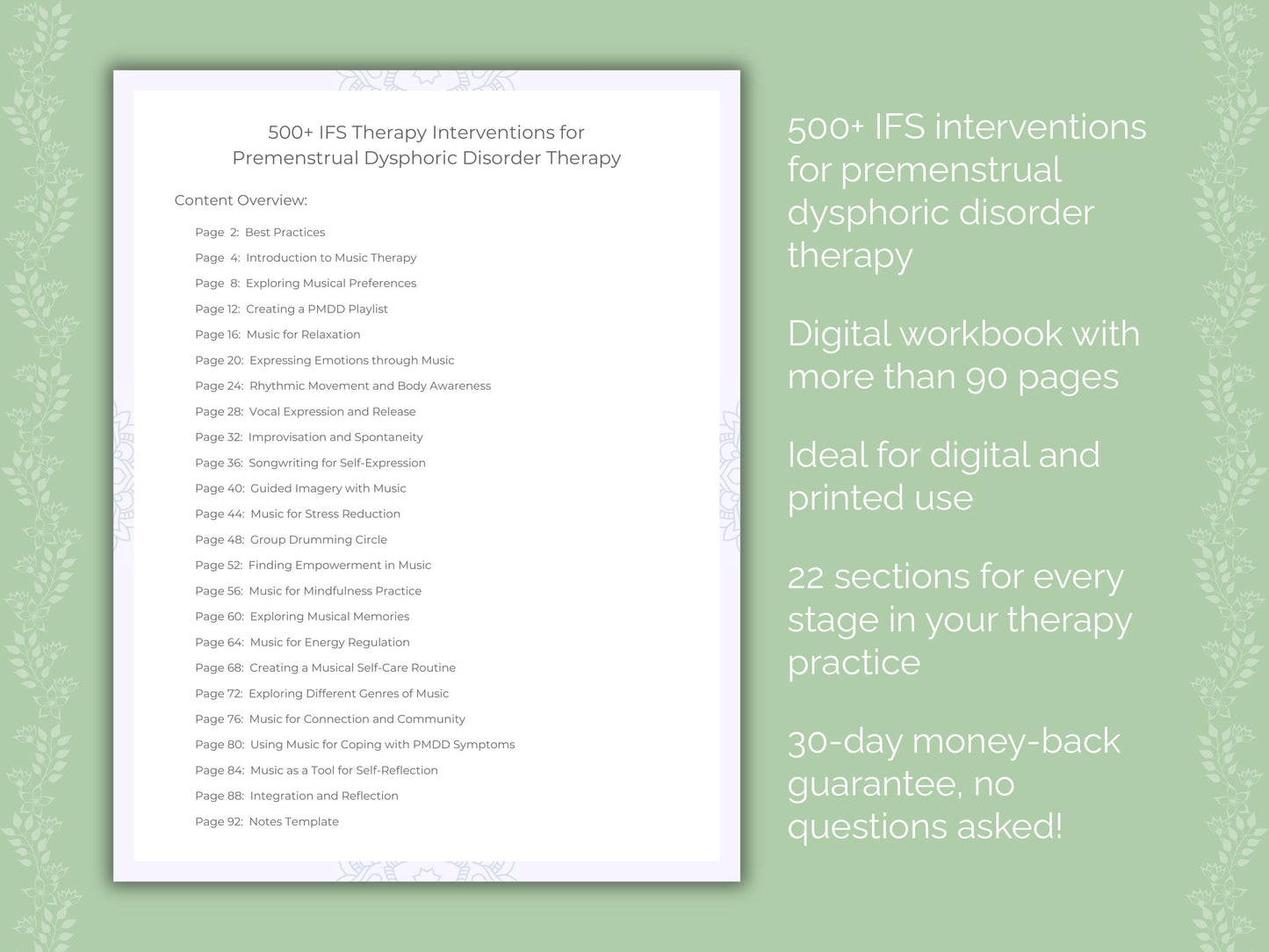 Premenstrual Dysphoric Disorder Internal Family Systems (IFS) Therapist Worksheets