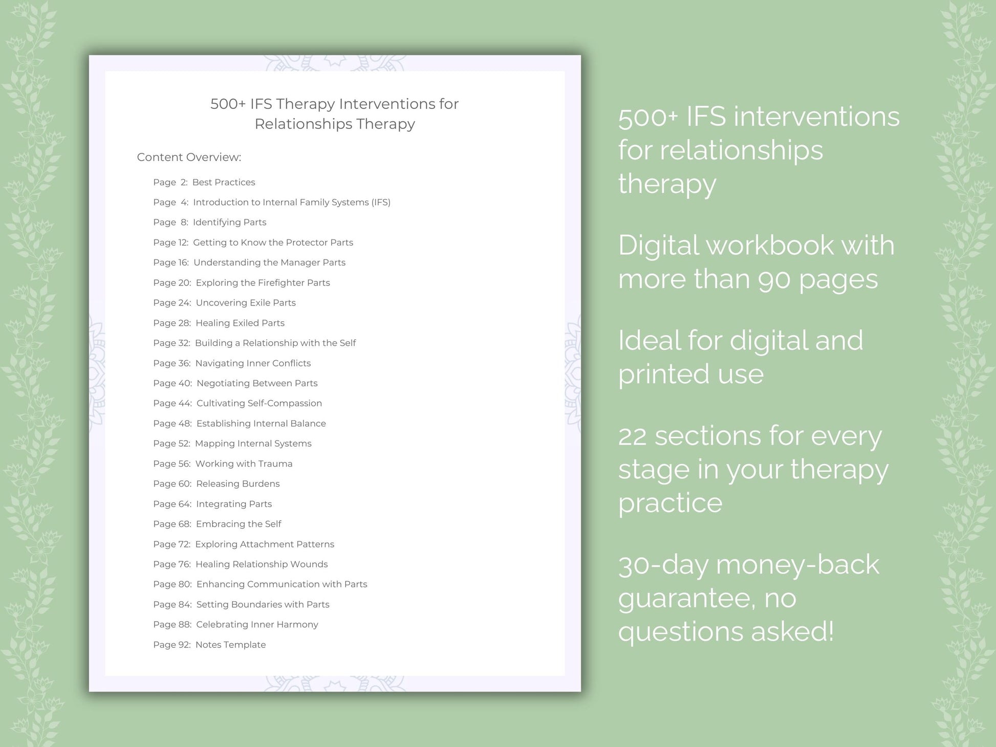 Relationships Internal Family Systems (IFS) Therapist Worksheets