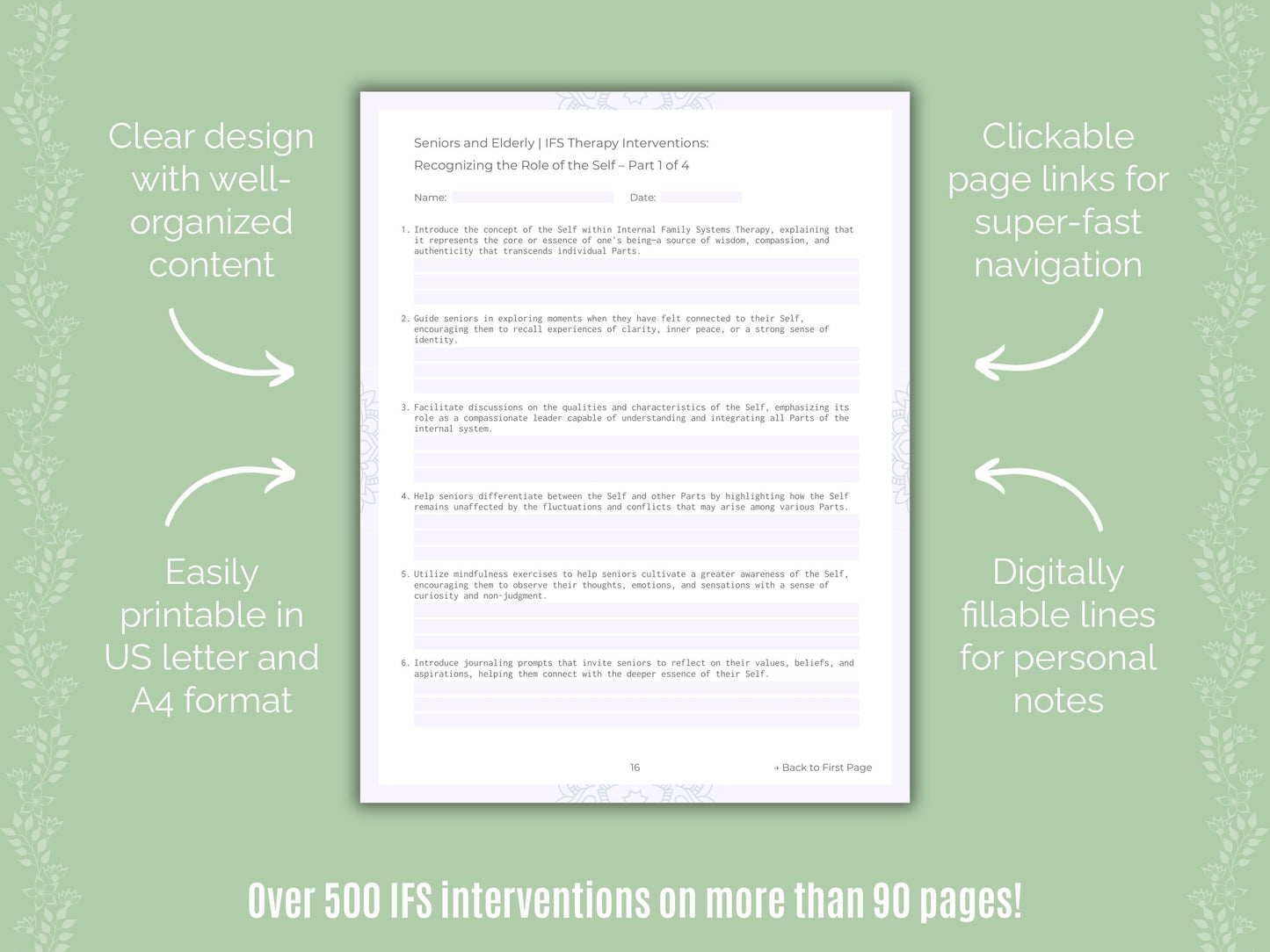 Seniors and Elderly Internal Family Systems (IFS) Counseling Templates