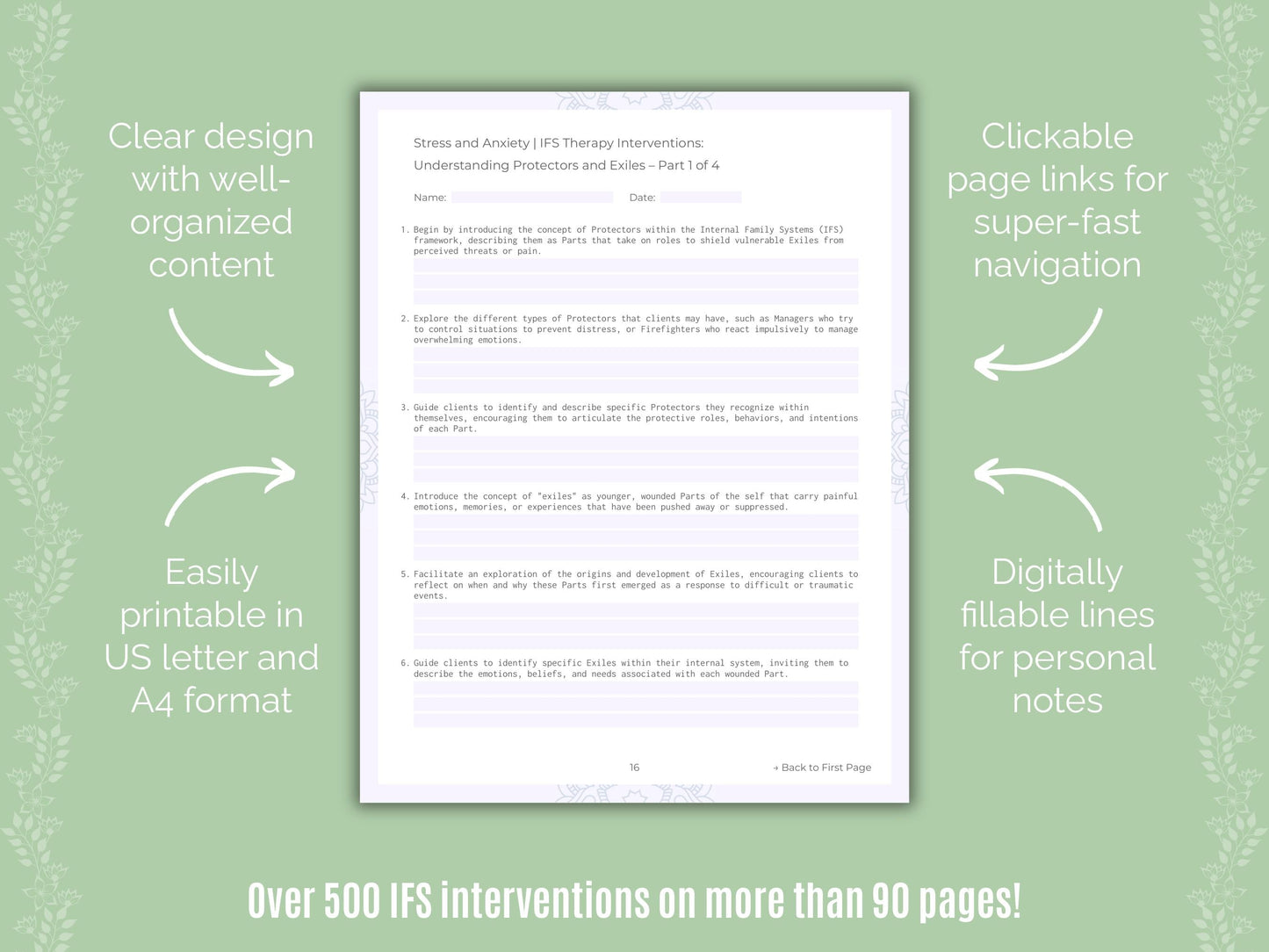 Stress and Anxiety Internal Family Systems (IFS) Counseling Templates