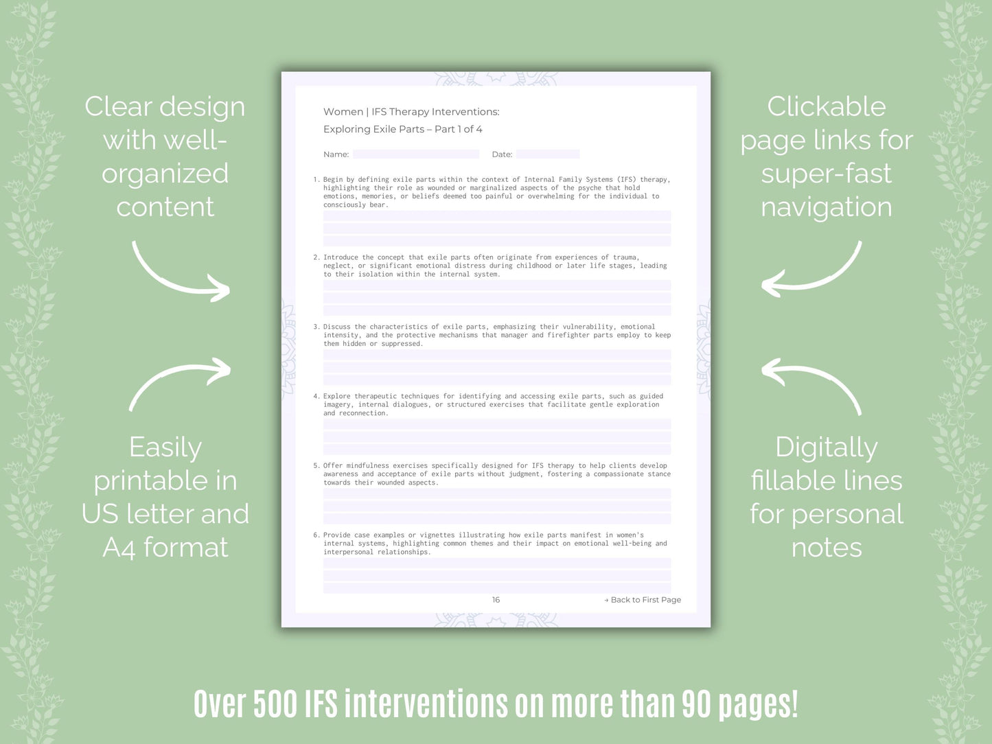 Women Internal Family Systems (IFS) Counseling Templates