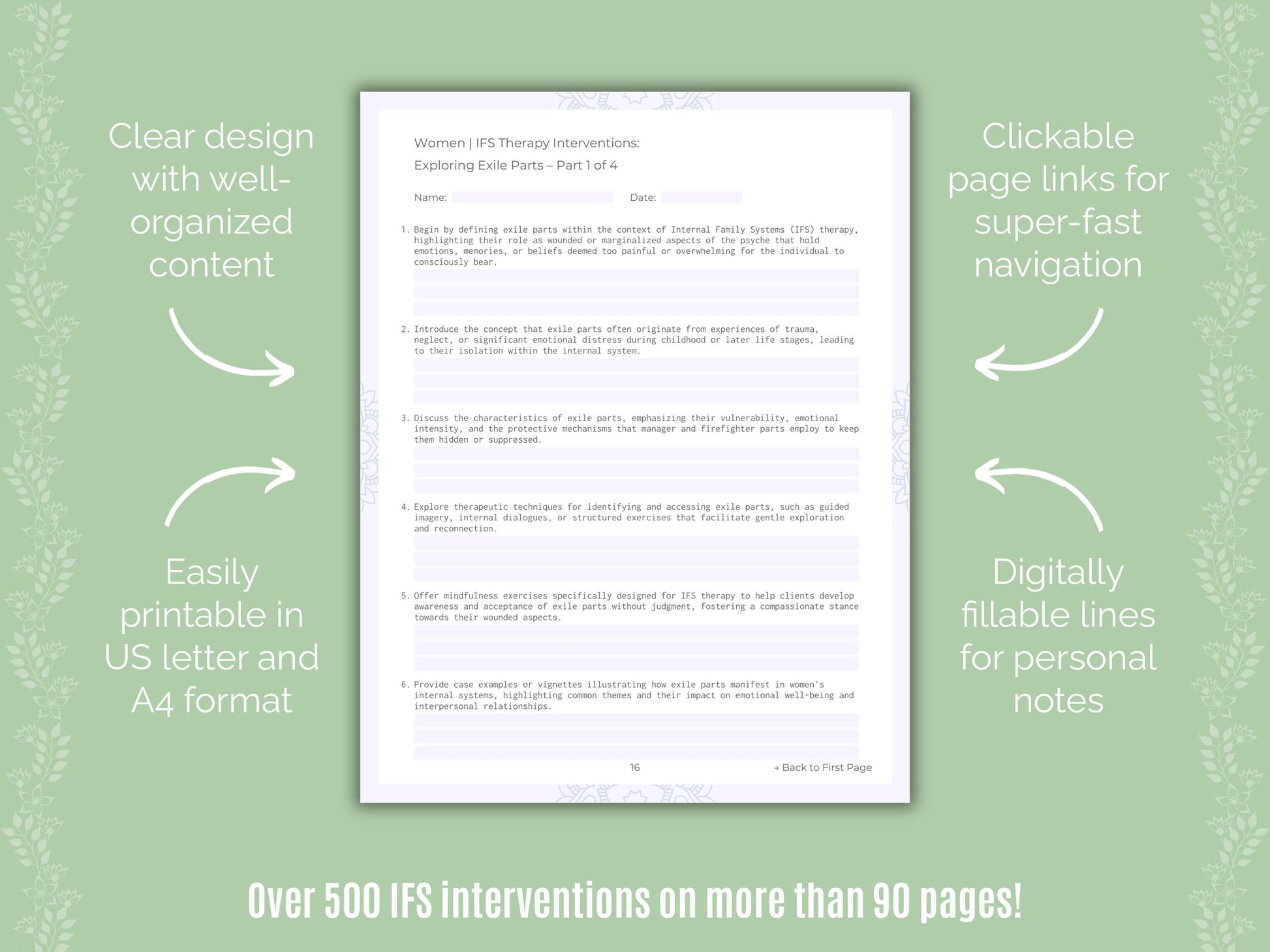 Women Internal Family Systems (IFS) Counseling Templates