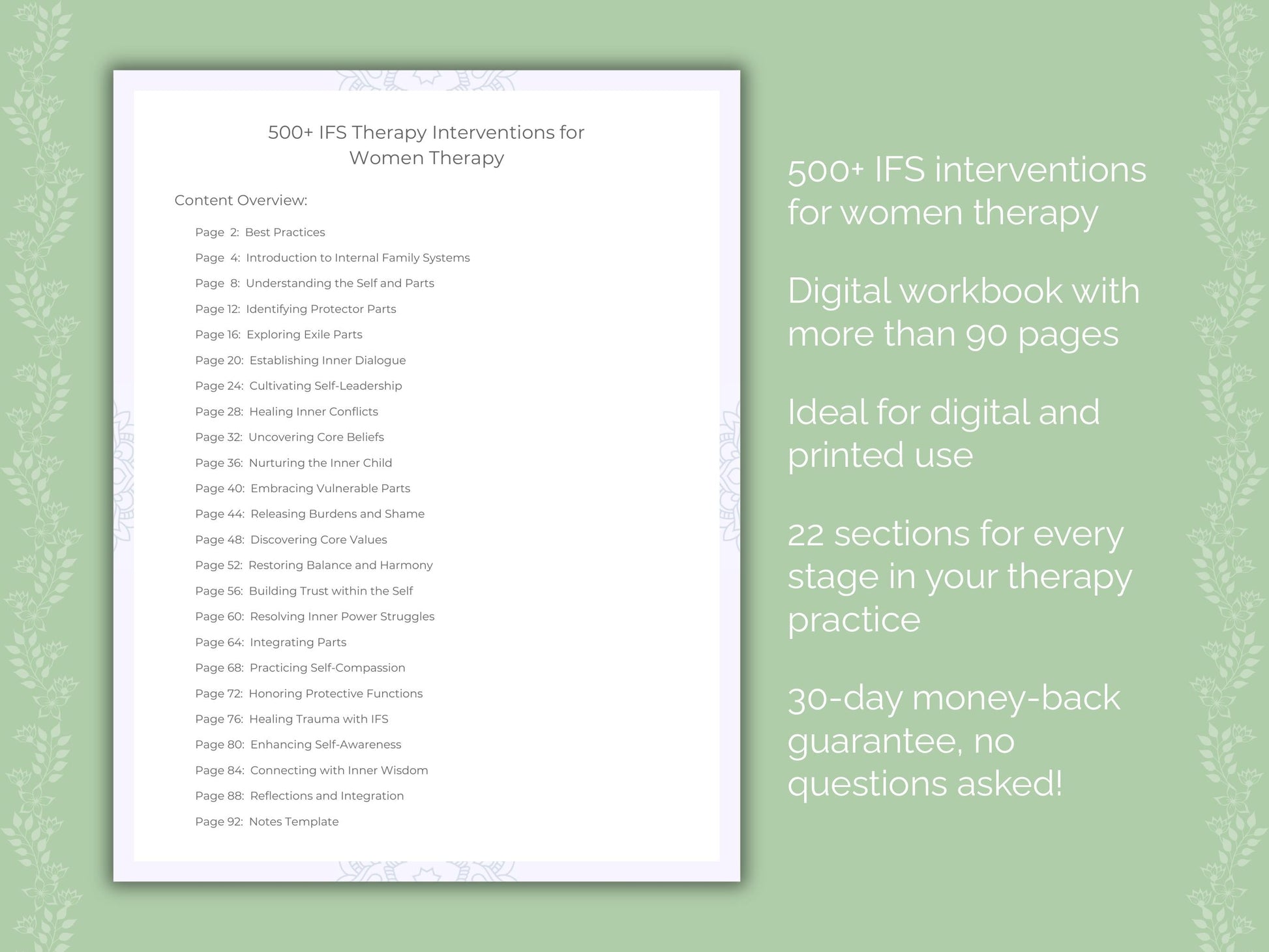 Women Internal Family Systems (IFS) Therapist Worksheets