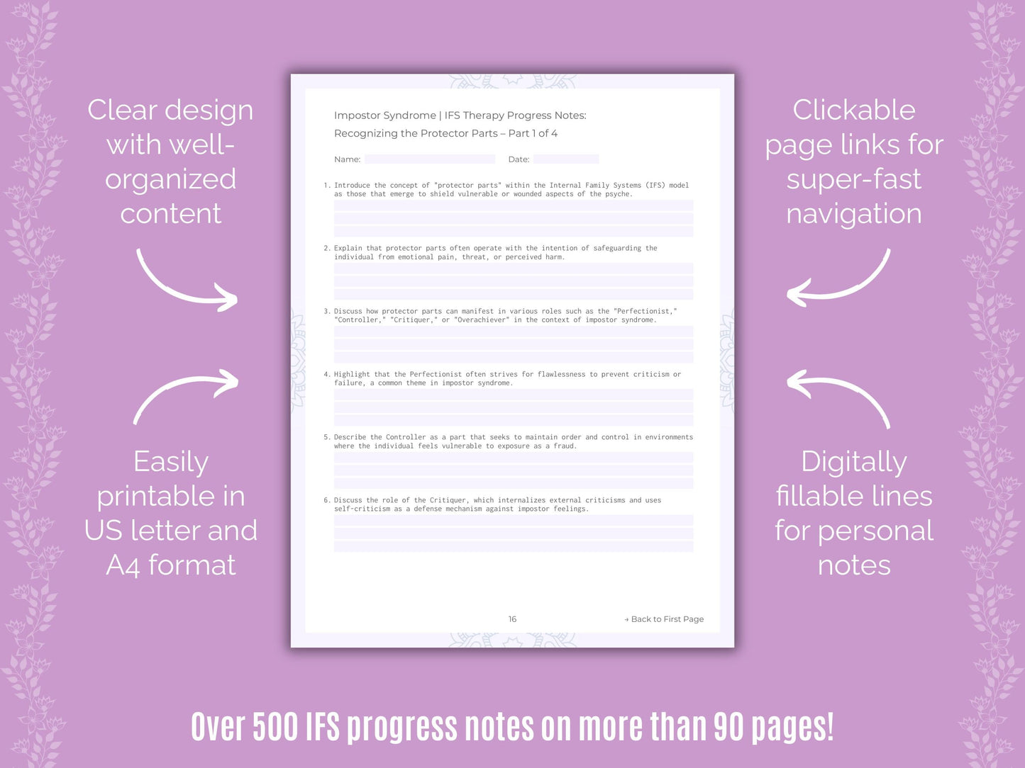 Impostor Syndrome Internal Family Systems (IFS) Counseling Templates