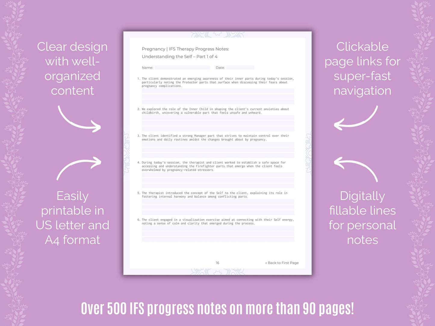 Pregnancy Internal Family Systems (IFS) Counseling Templates