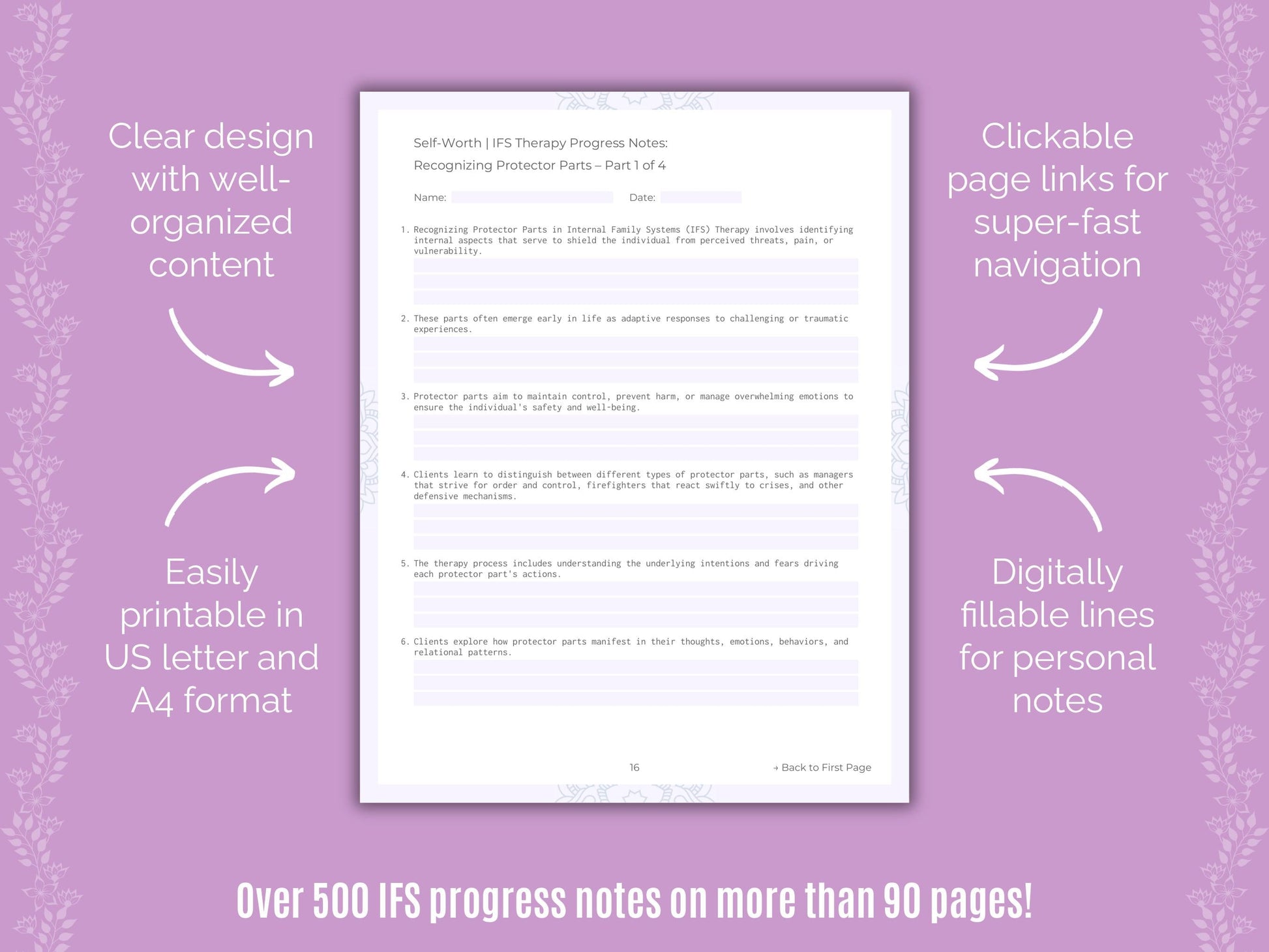 Self-Worth Internal Family Systems (IFS) Counseling Templates