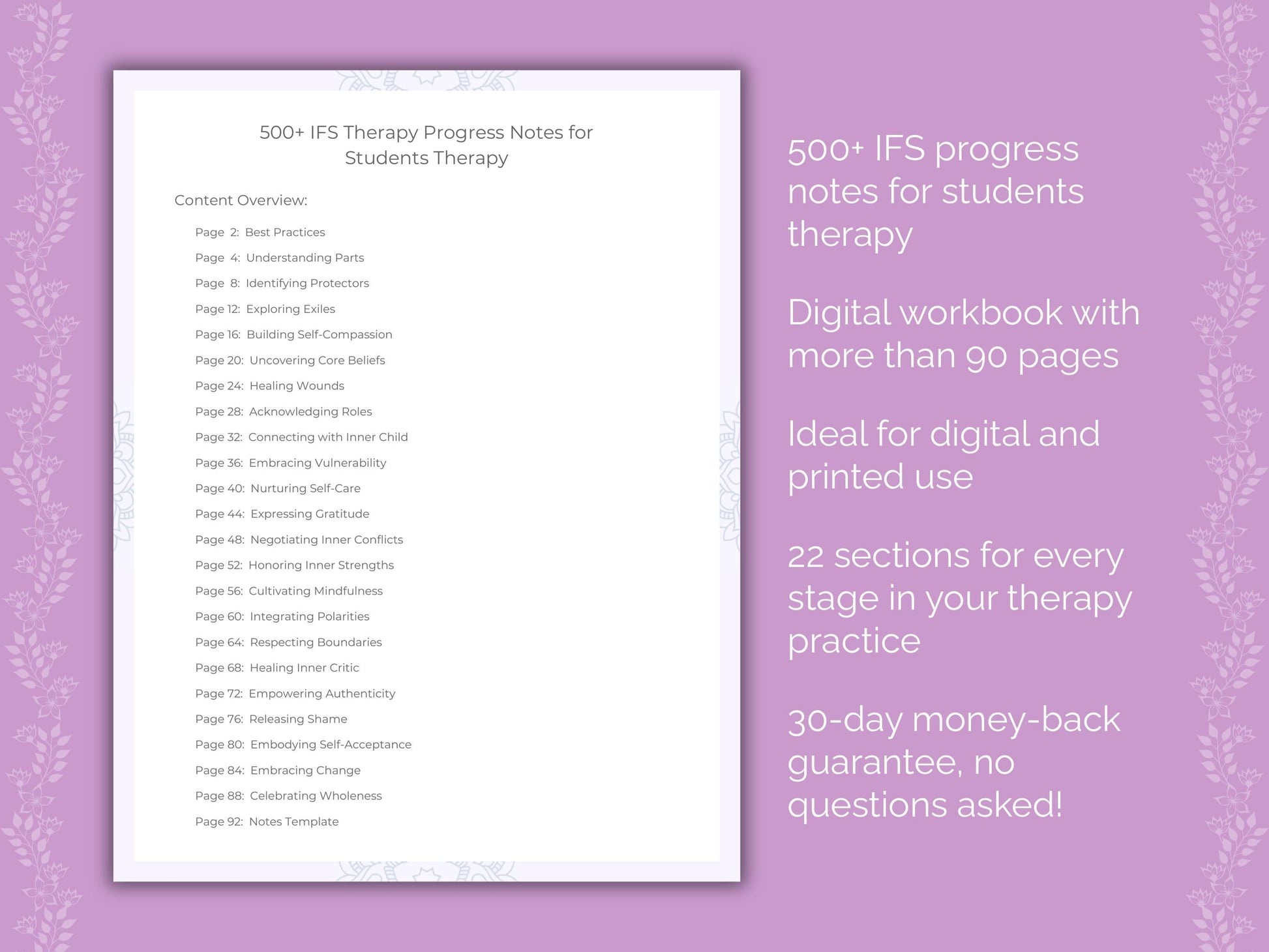 Students Internal Family Systems (IFS) Therapist Worksheets