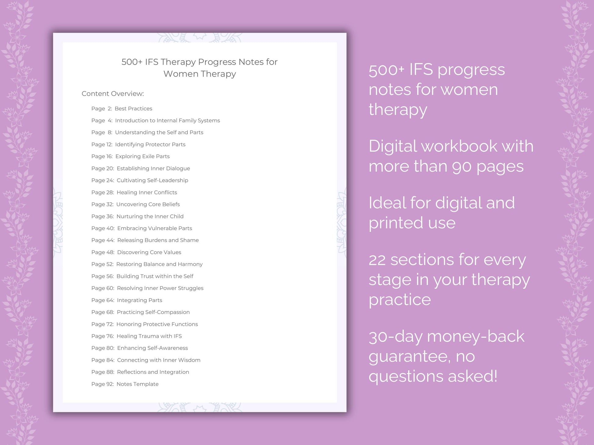 Women Internal Family Systems (IFS) Therapist Worksheets