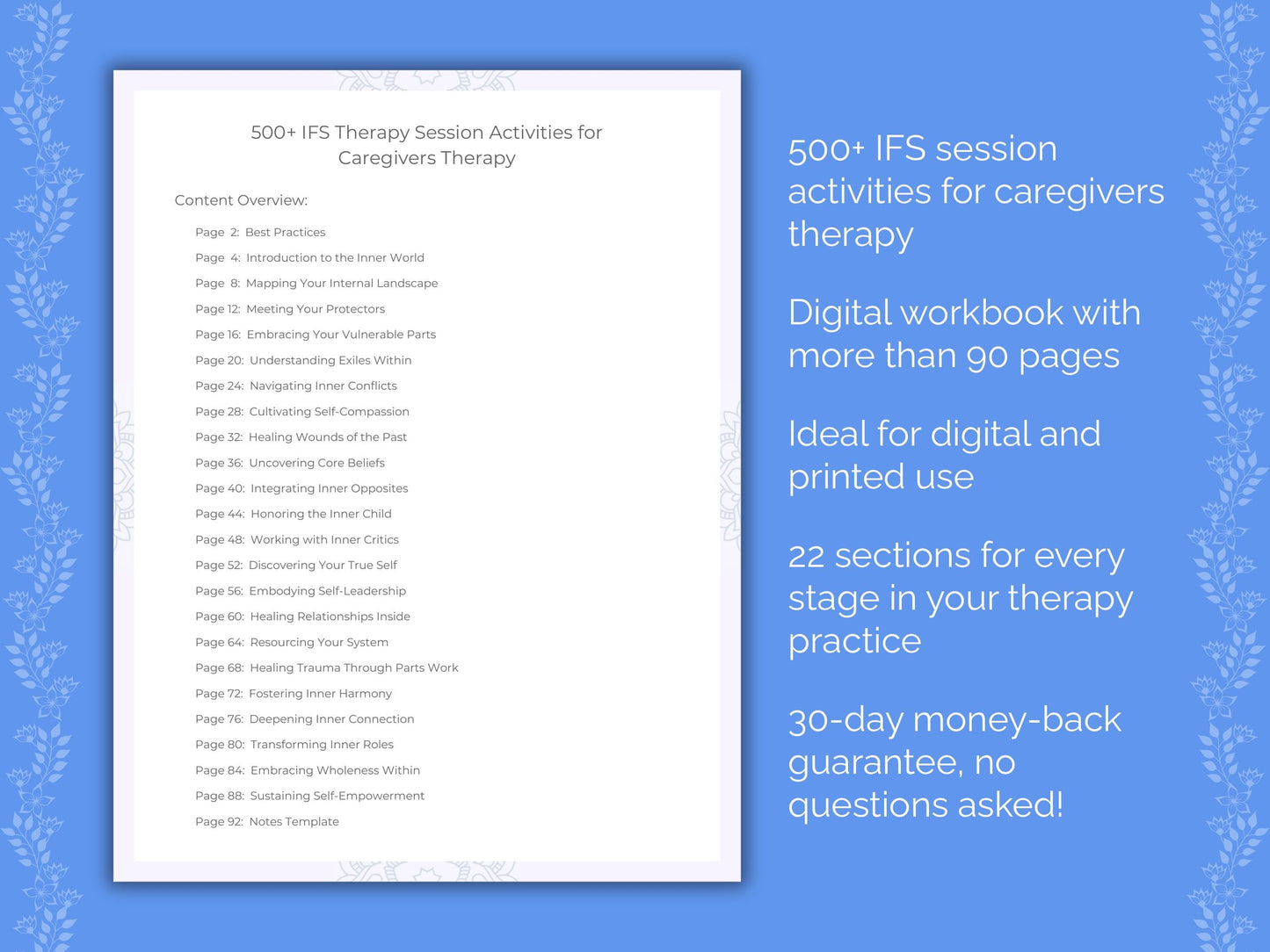 Caregivers Internal Family Systems (IFS) Therapist Worksheets