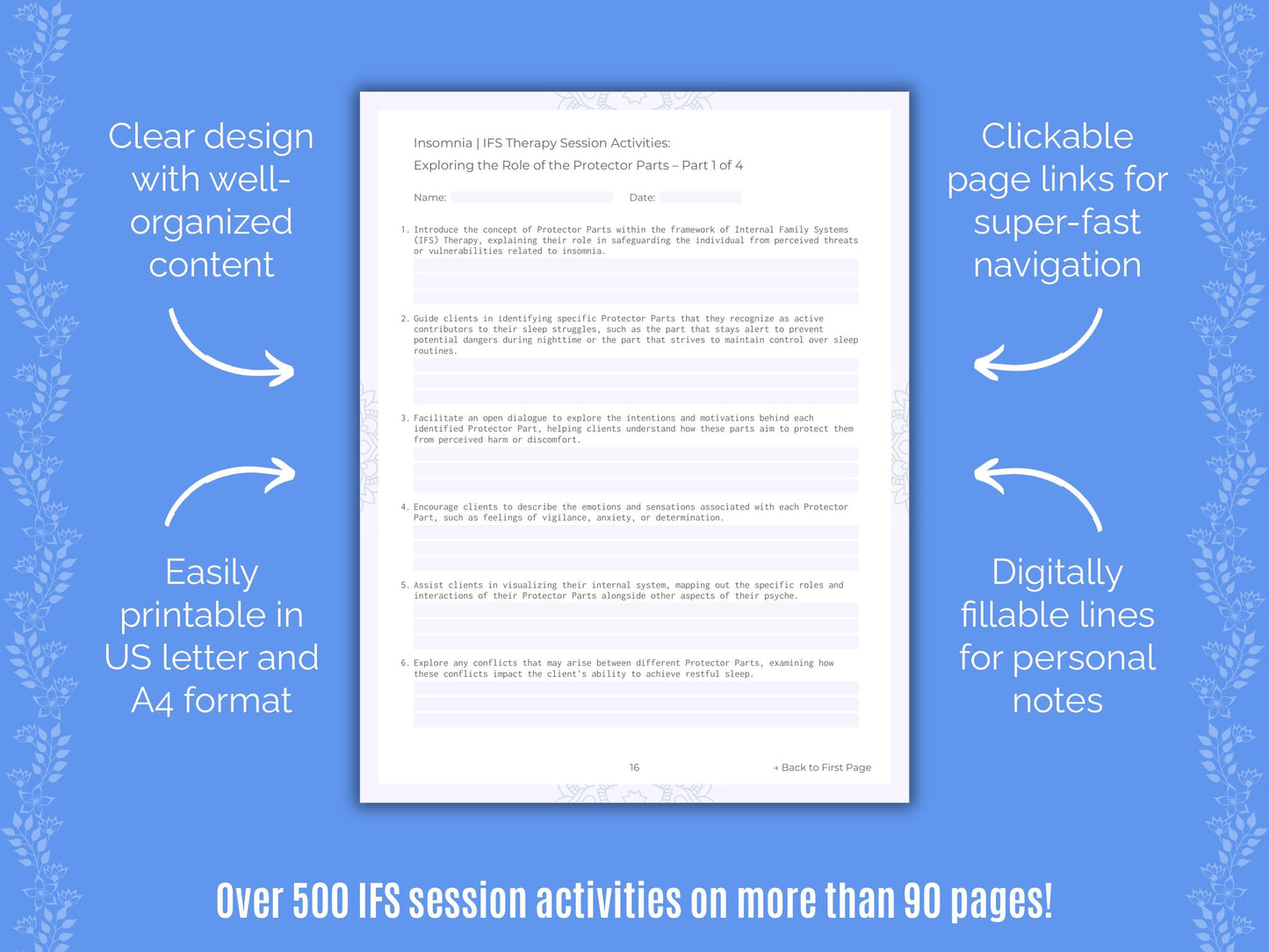 Insomnia Internal Family Systems (IFS) Counseling Templates