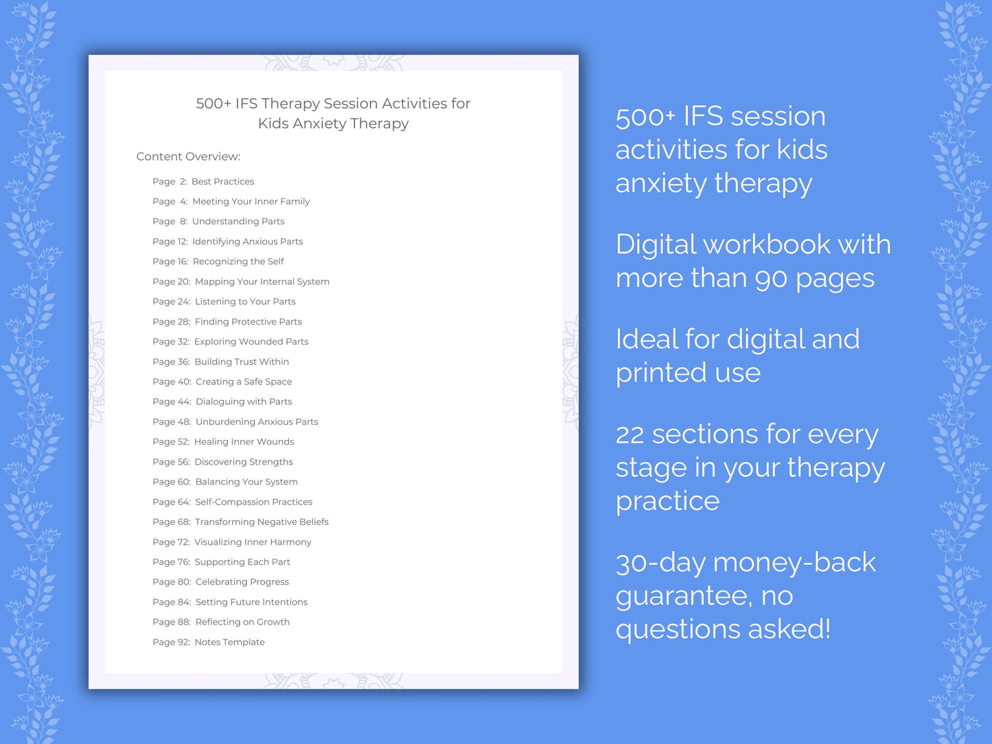 Kids Anxiety Internal Family Systems (IFS) Therapist Worksheets