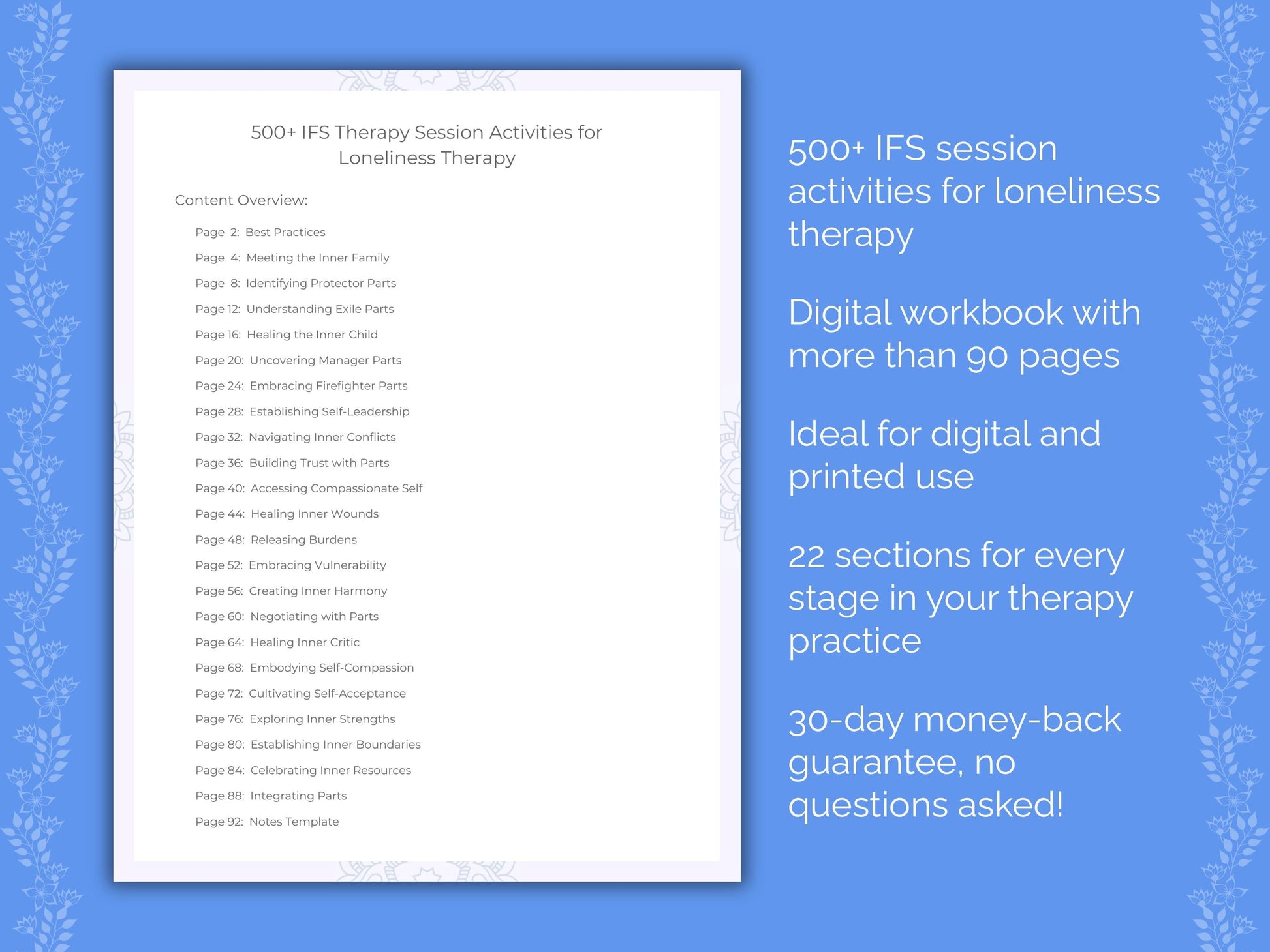 Loneliness Internal Family Systems (IFS) Therapist Worksheets