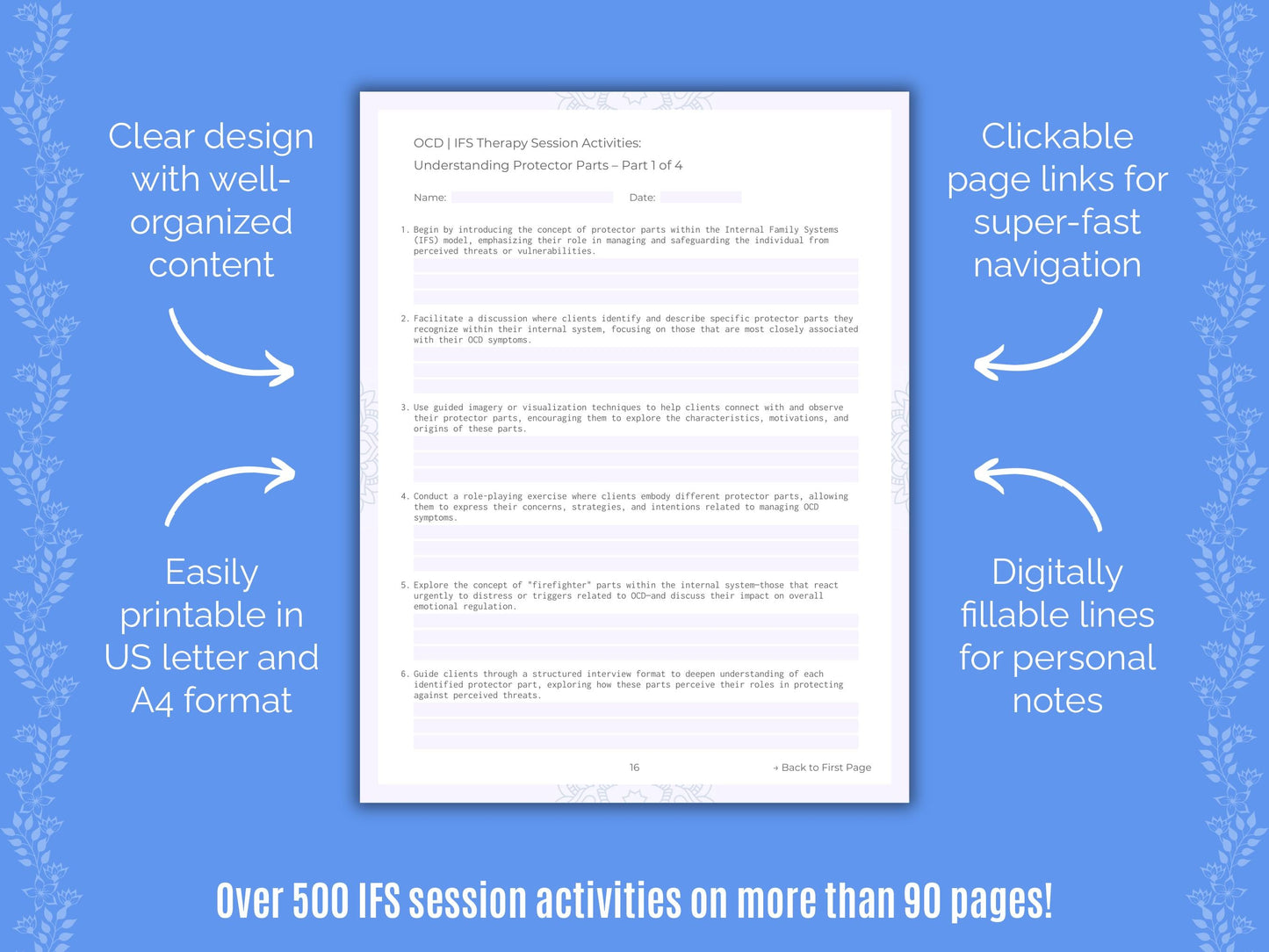 Obsessive-Compulsive Disorder (OCD) Internal Family Systems (IFS) Counseling Templates