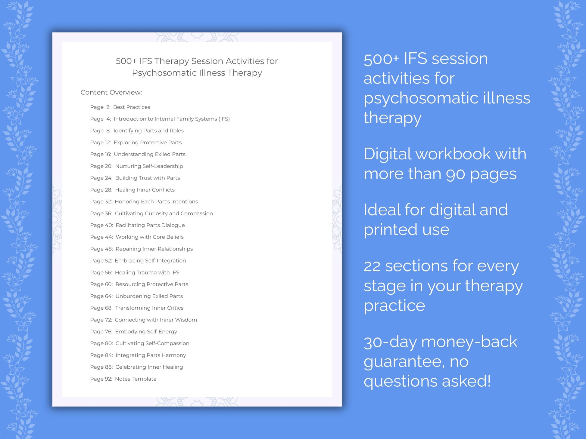 Psychosomatic Illness Internal Family Systems (IFS) Therapist Worksheets