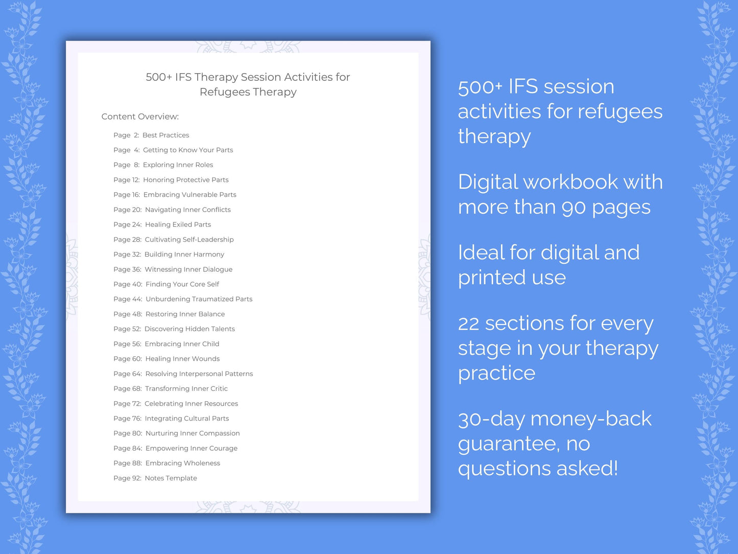 Refugees Internal Family Systems (IFS) Therapist Worksheets