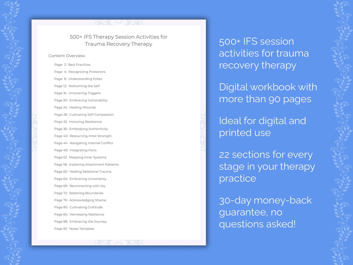 Trauma Recovery Internal Family Systems (IFS) Therapist Worksheets