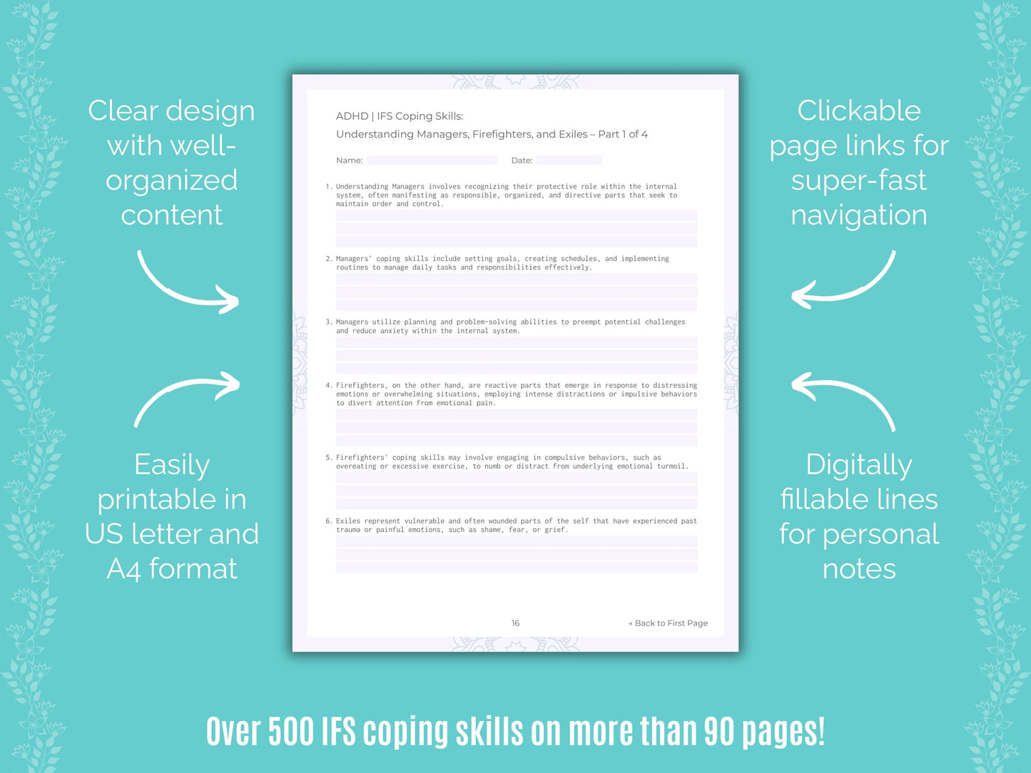 ADHD Internal Family Systems (IFS) Counseling Templates