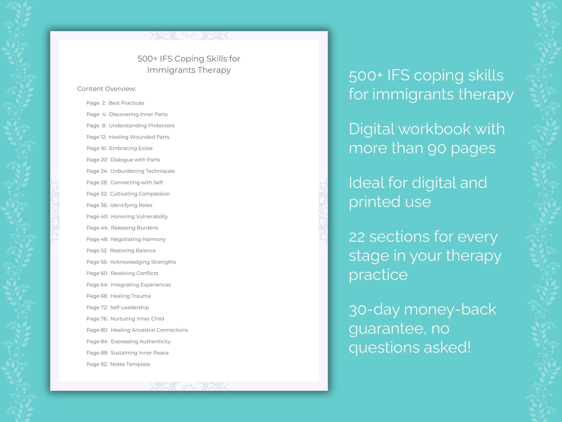 Immigrants Internal Family Systems (IFS) Therapist Worksheets