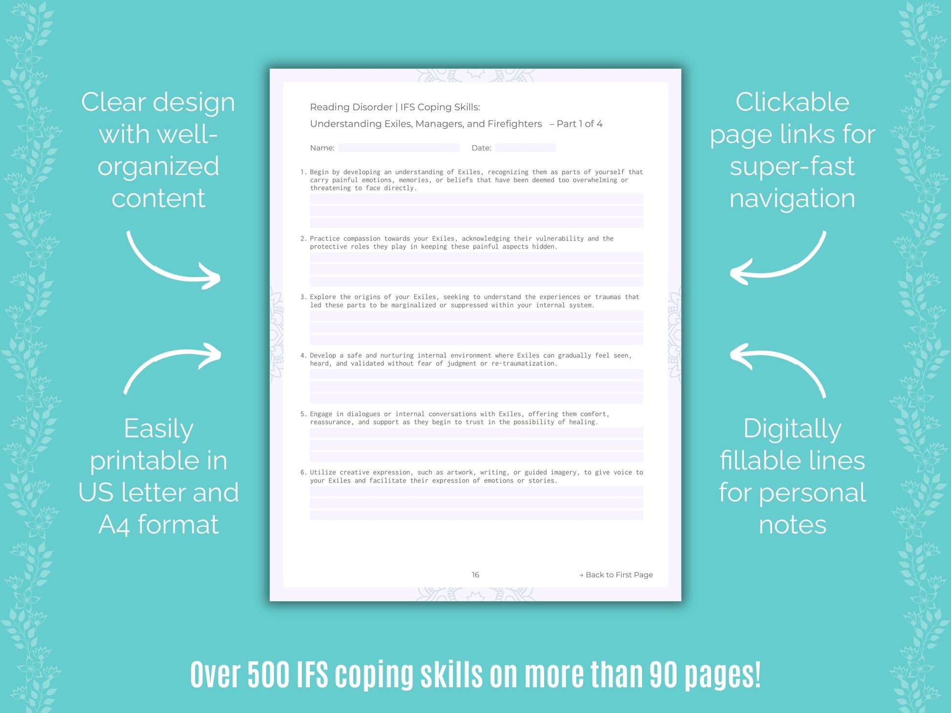 Reading Disorder Internal Family Systems (IFS) Counseling Templates