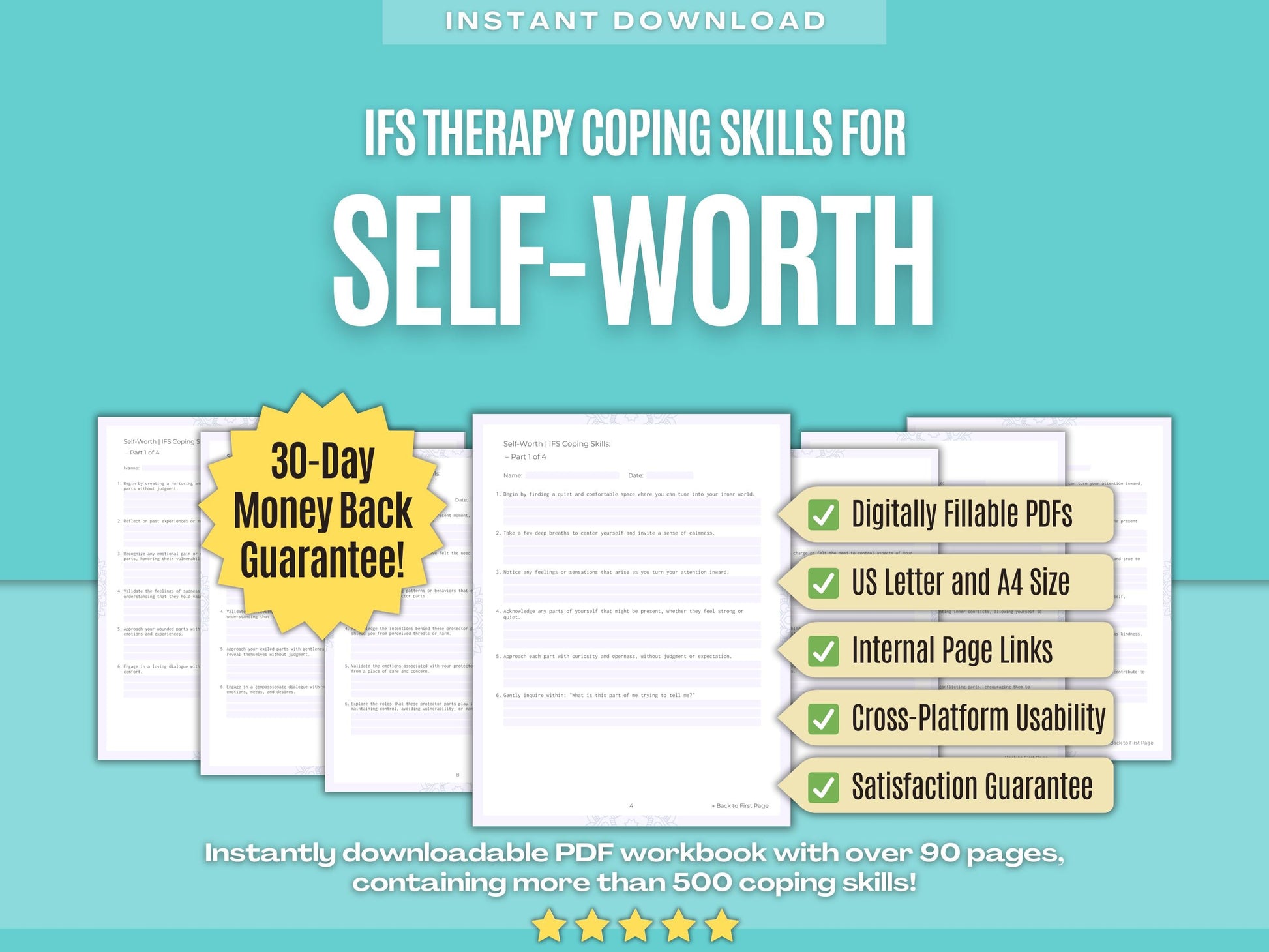 Self-Worth Internal Family Systems (IFS) Psychology Workbooks