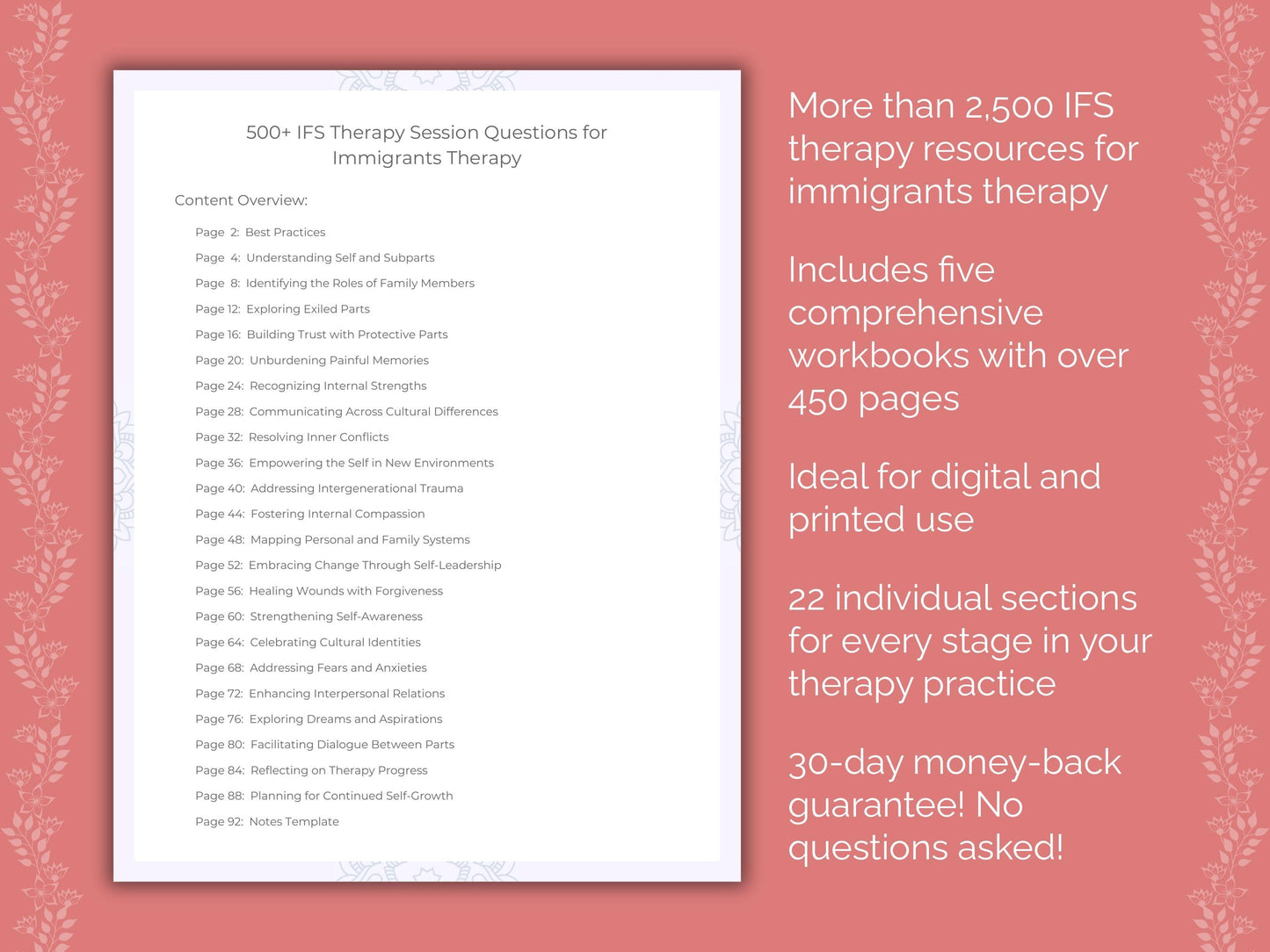 Immigrants Internal Family Systems (IFS) Therapist Worksheets