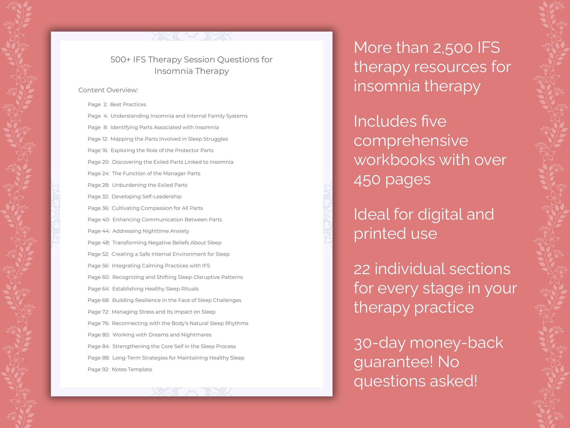 Insomnia Internal Family Systems (IFS) Therapist Worksheets