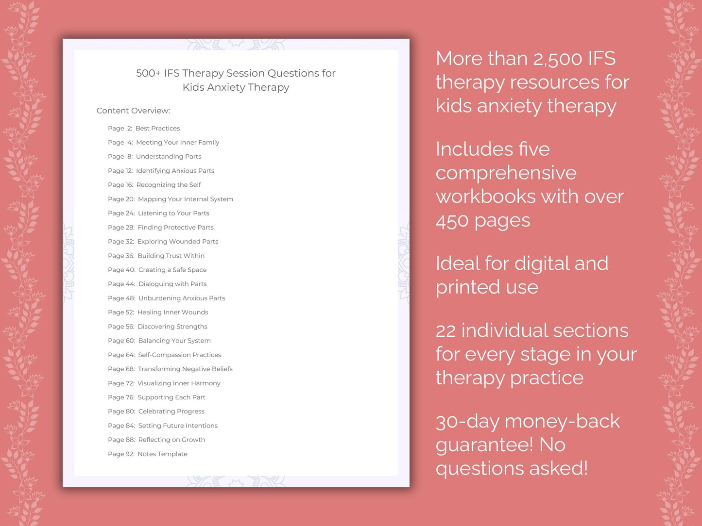 Kids Anxiety Internal Family Systems (IFS) Therapist Worksheets