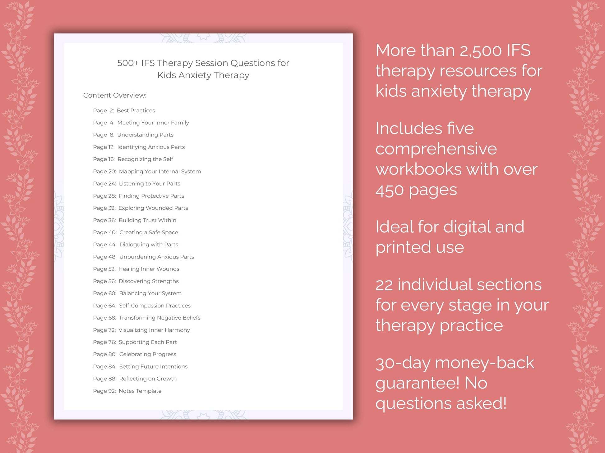 Kids Anxiety Internal Family Systems (IFS) Therapist Worksheets
