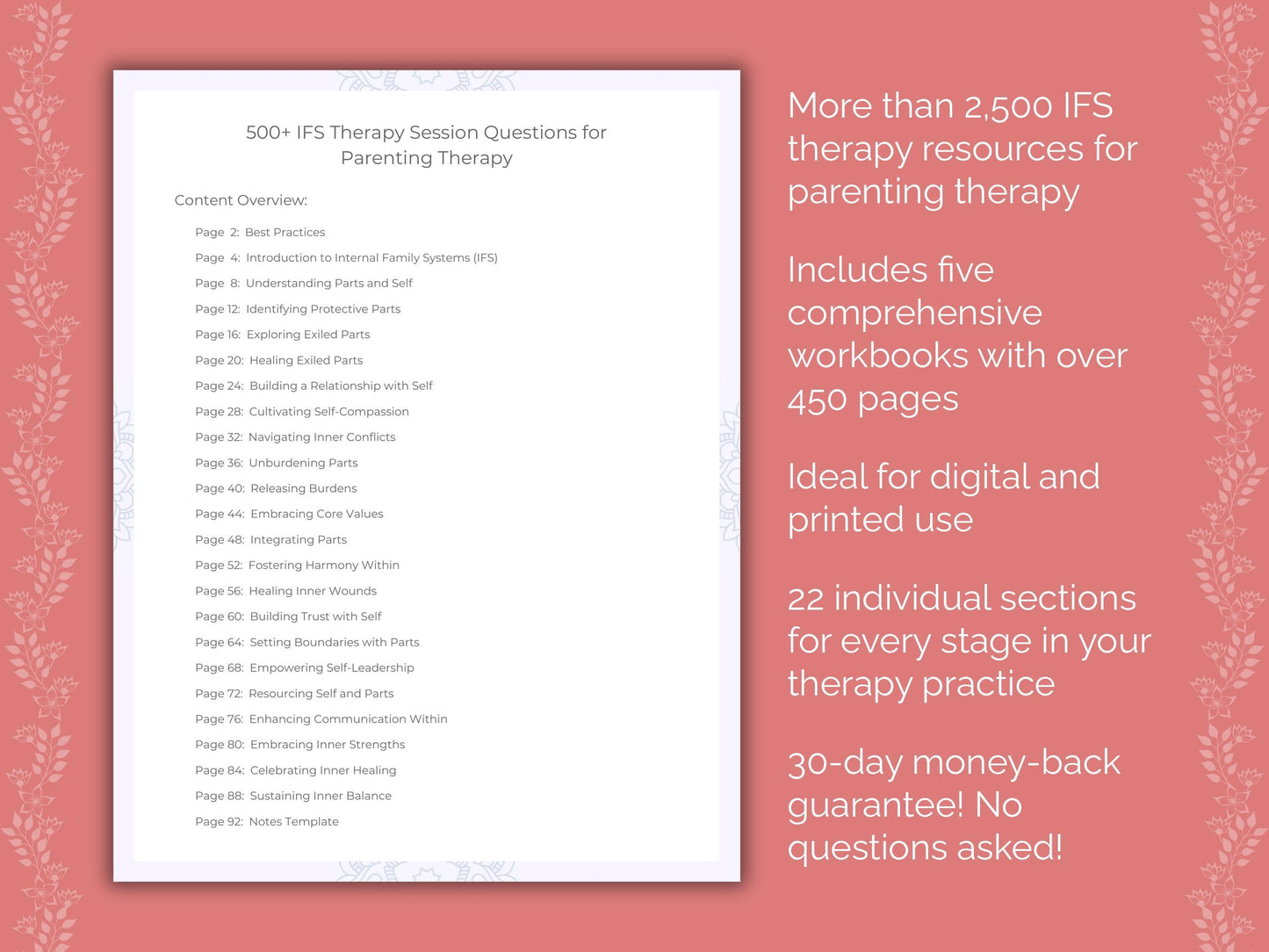 Parenting Internal Family Systems (IFS) Therapist Worksheets