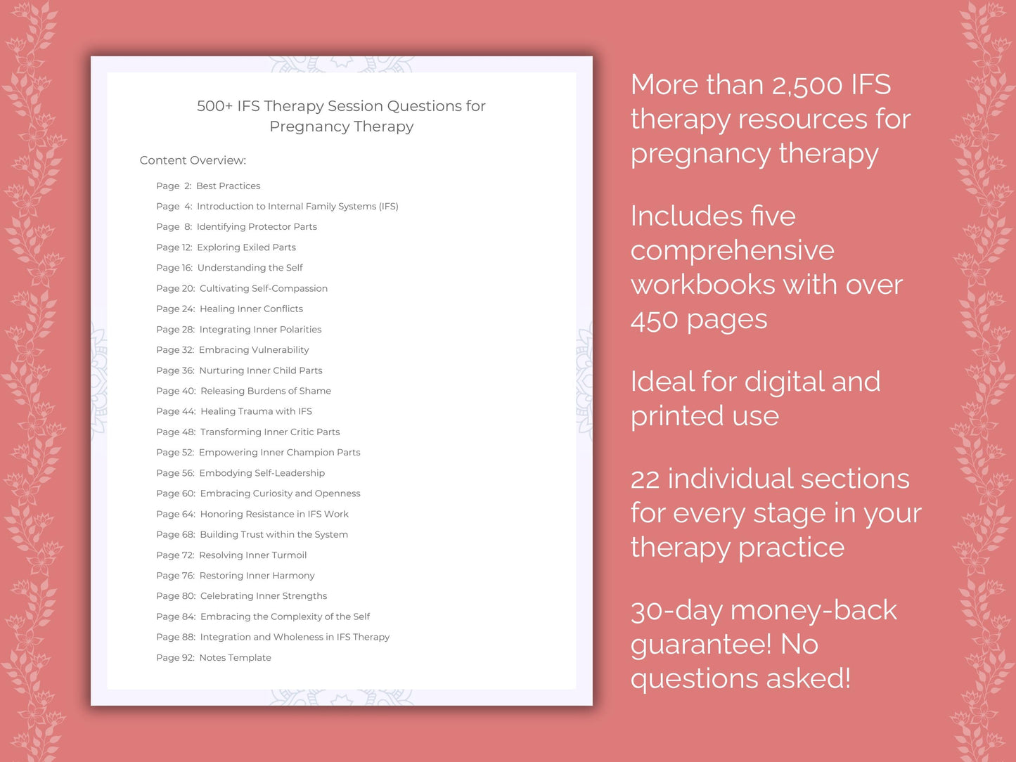 Pregnancy Internal Family Systems (IFS) Therapist Worksheets