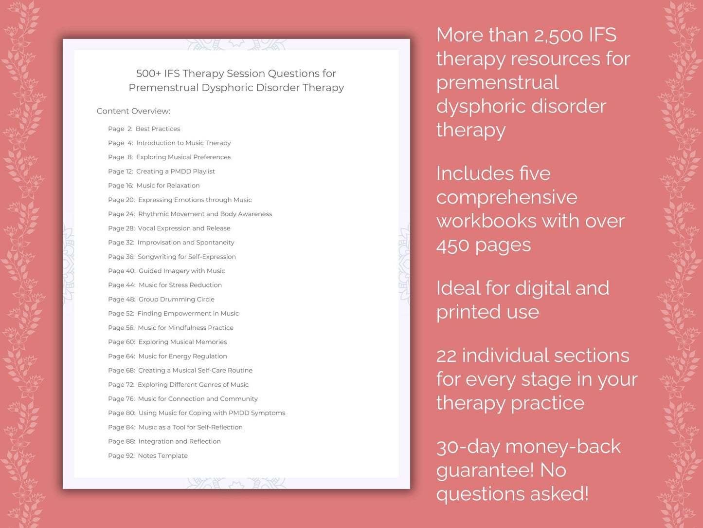 Premenstrual Dysphoric Disorder Internal Family Systems (IFS) Therapist Worksheets