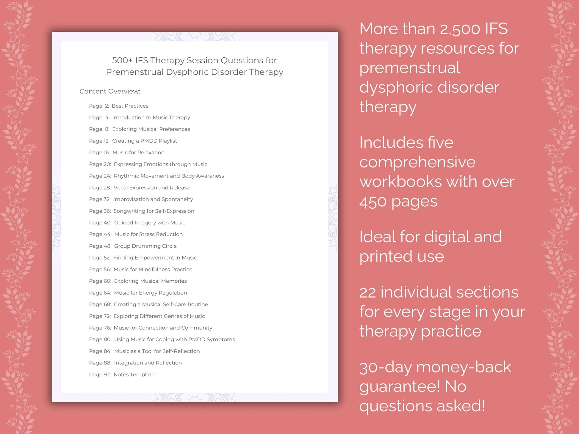 Premenstrual Dysphoric Disorder Internal Family Systems (IFS) Therapist Worksheets