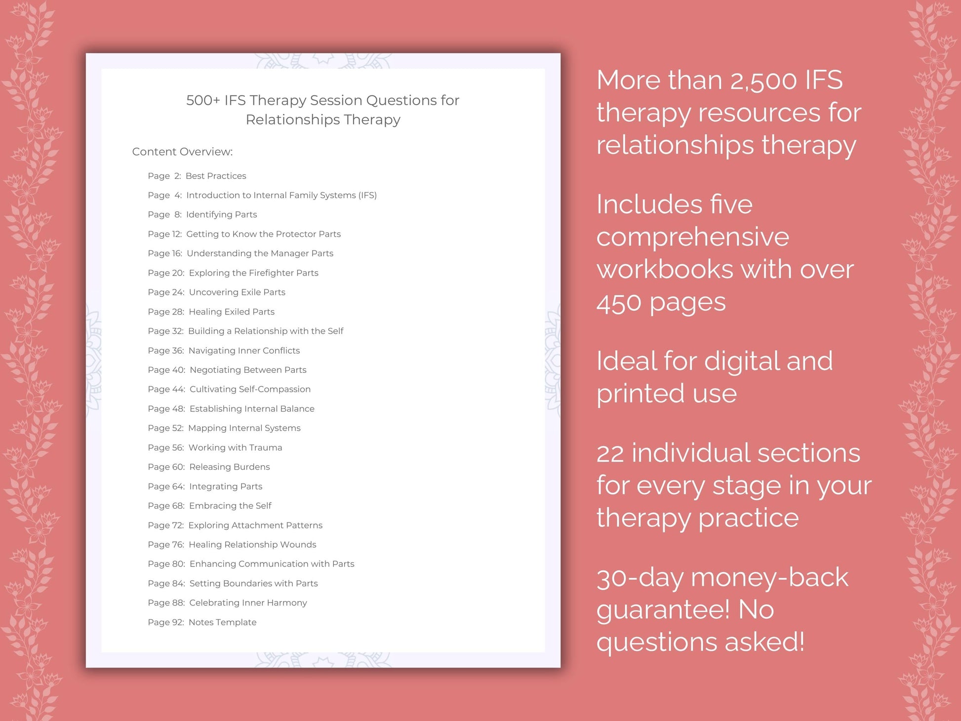 Relationships Internal Family Systems (IFS) Therapist Worksheets